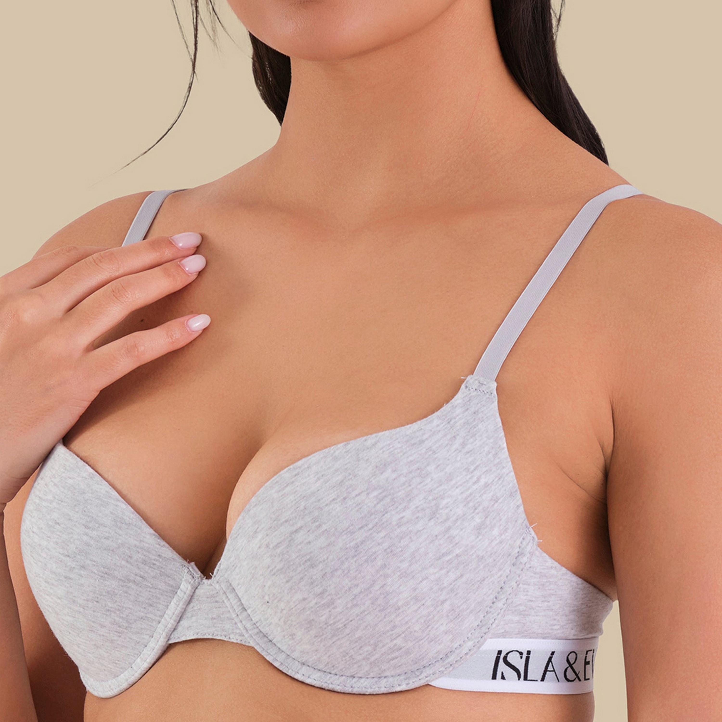 حمالة صدر نسائية تي شيرت قطن بأسلاك وداعمة متوسطة ومبطنة من إيزلا آند إيفي-women-clothing-lingerie-bras-image-8