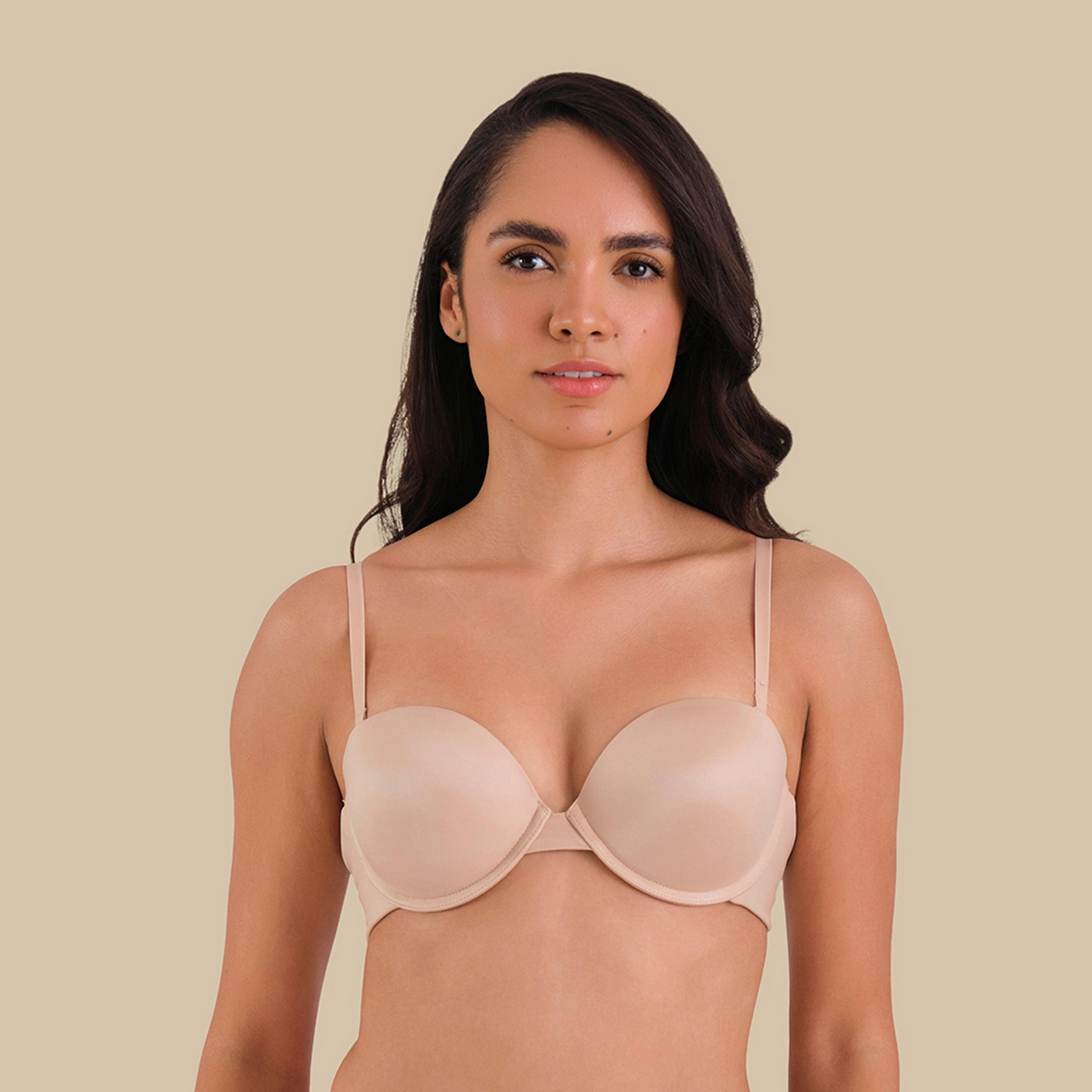 حمالة صدر نسائية بوش أب بأسلاك وداعمة متوسطة ومبطنة، بيج من إيزلا آند إيفي-women-clothing-lingerie-bras-image-1