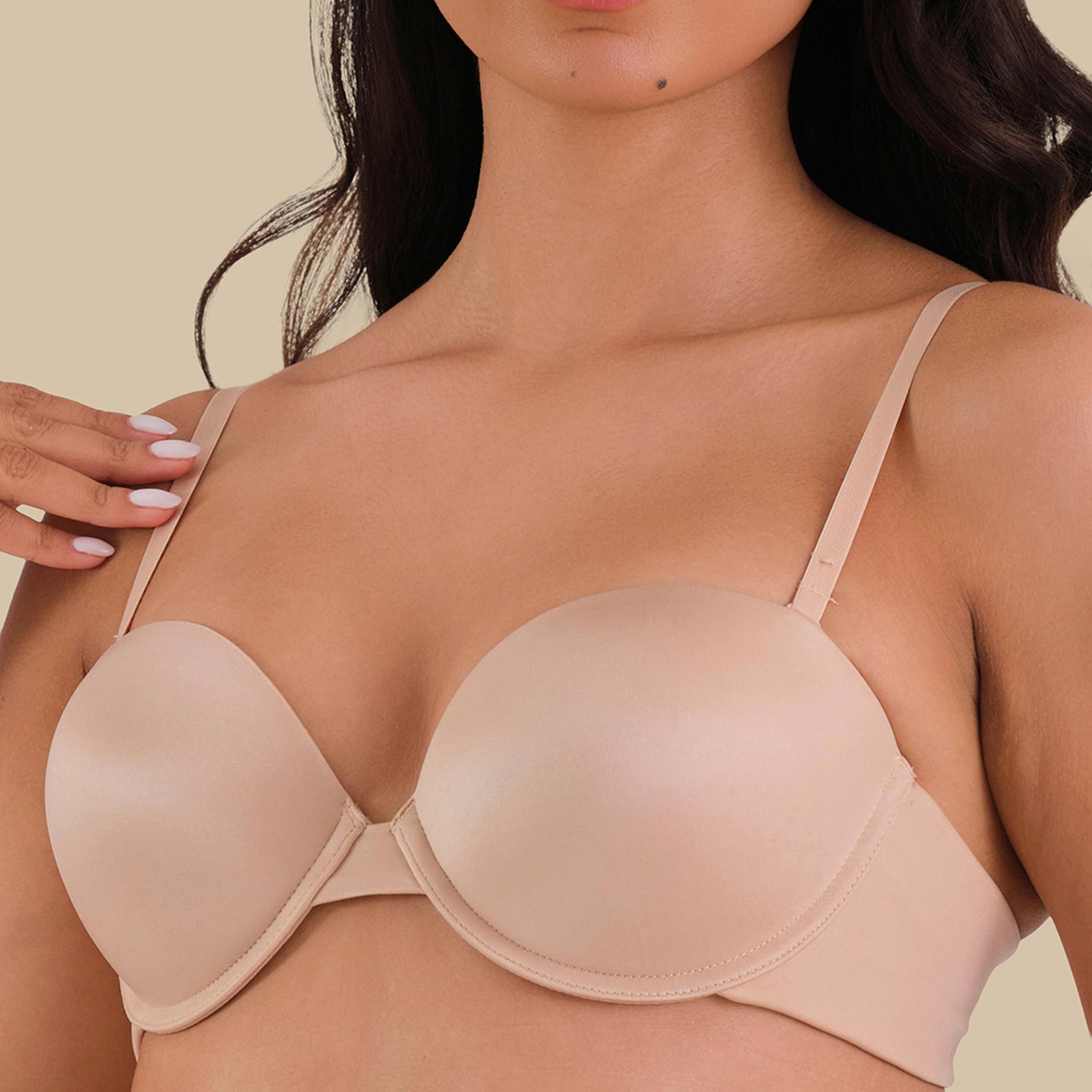 حمالة صدر نسائية بوش أب بأسلاك وداعمة متوسطة ومبطنة، بيج من إيزلا آند إيفي-women-clothing-lingerie-bras-image-2