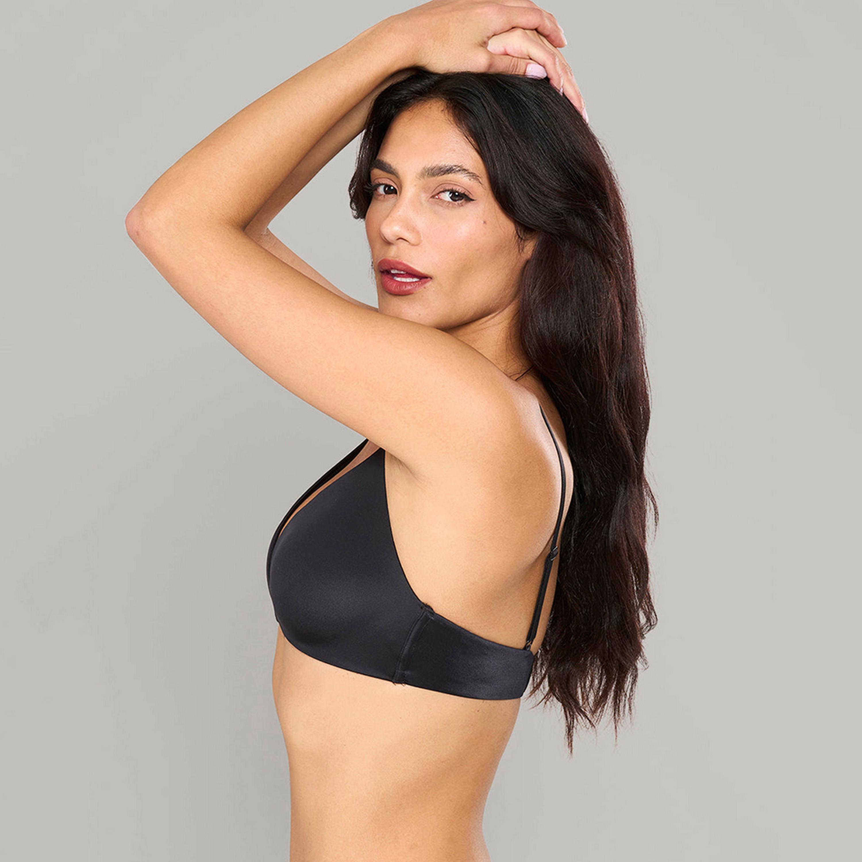 Isla & Evie Everyday Non-Wired Medium Support Padded Women's Plunge Bra-women-clothing-lingerie-bras-image-2