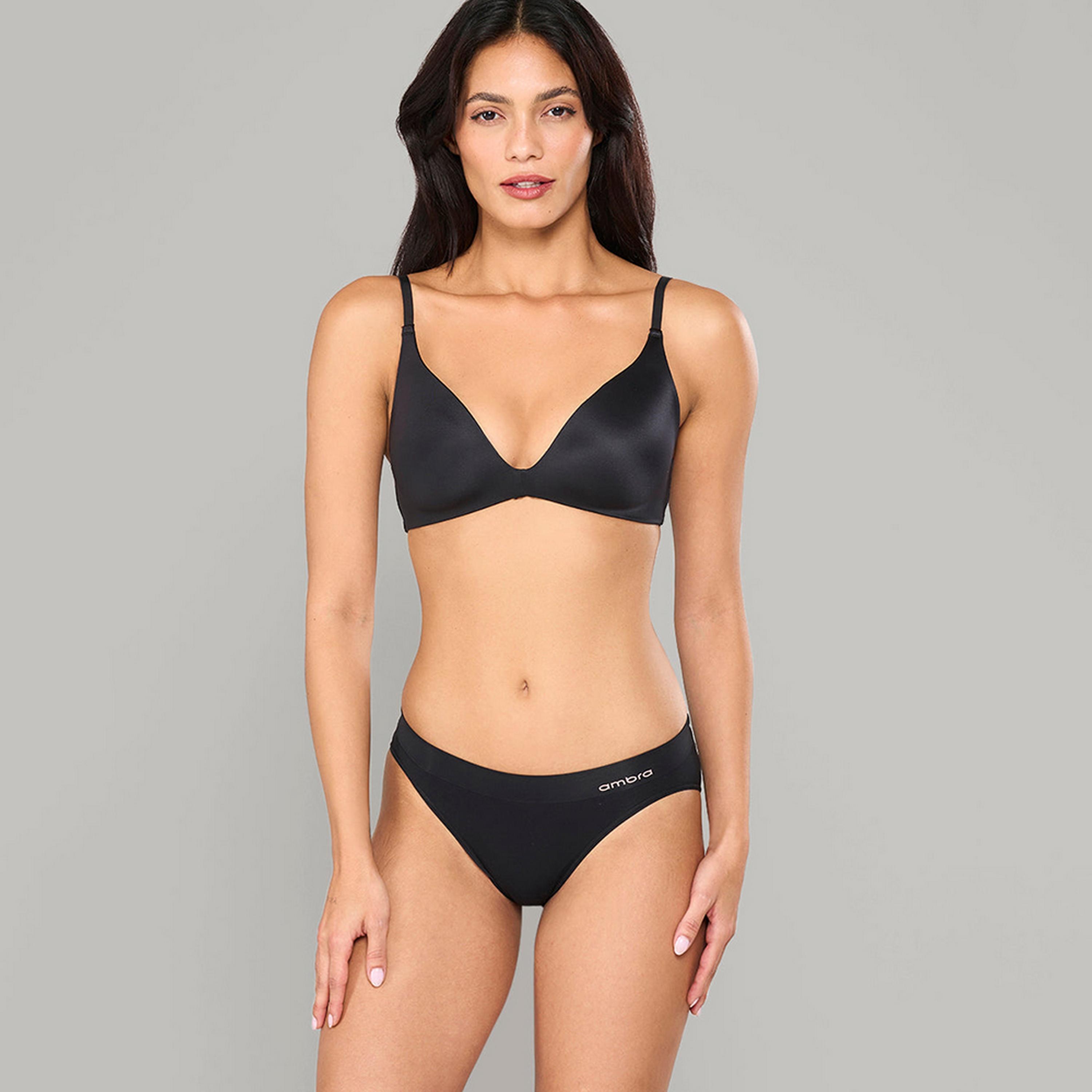 Isla & Evie Everyday Non-Wired Medium Support Padded Women's Plunge Bra-women-clothing-lingerie-bras-image-3