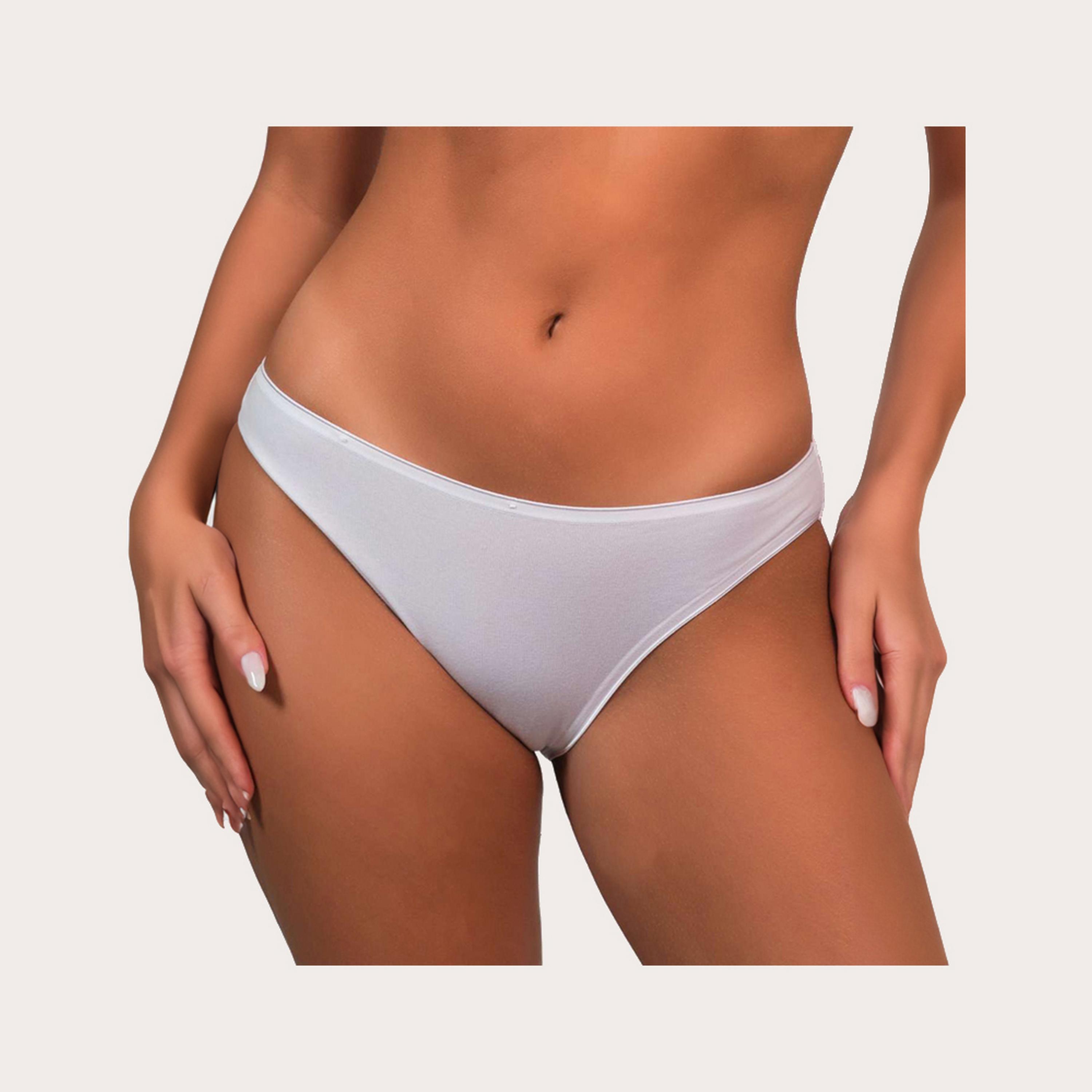 Isla & Evie Everyday White Cotton Medium Coverage Women's Bikini Panties-women-clothing-lingerie-panties-image-1