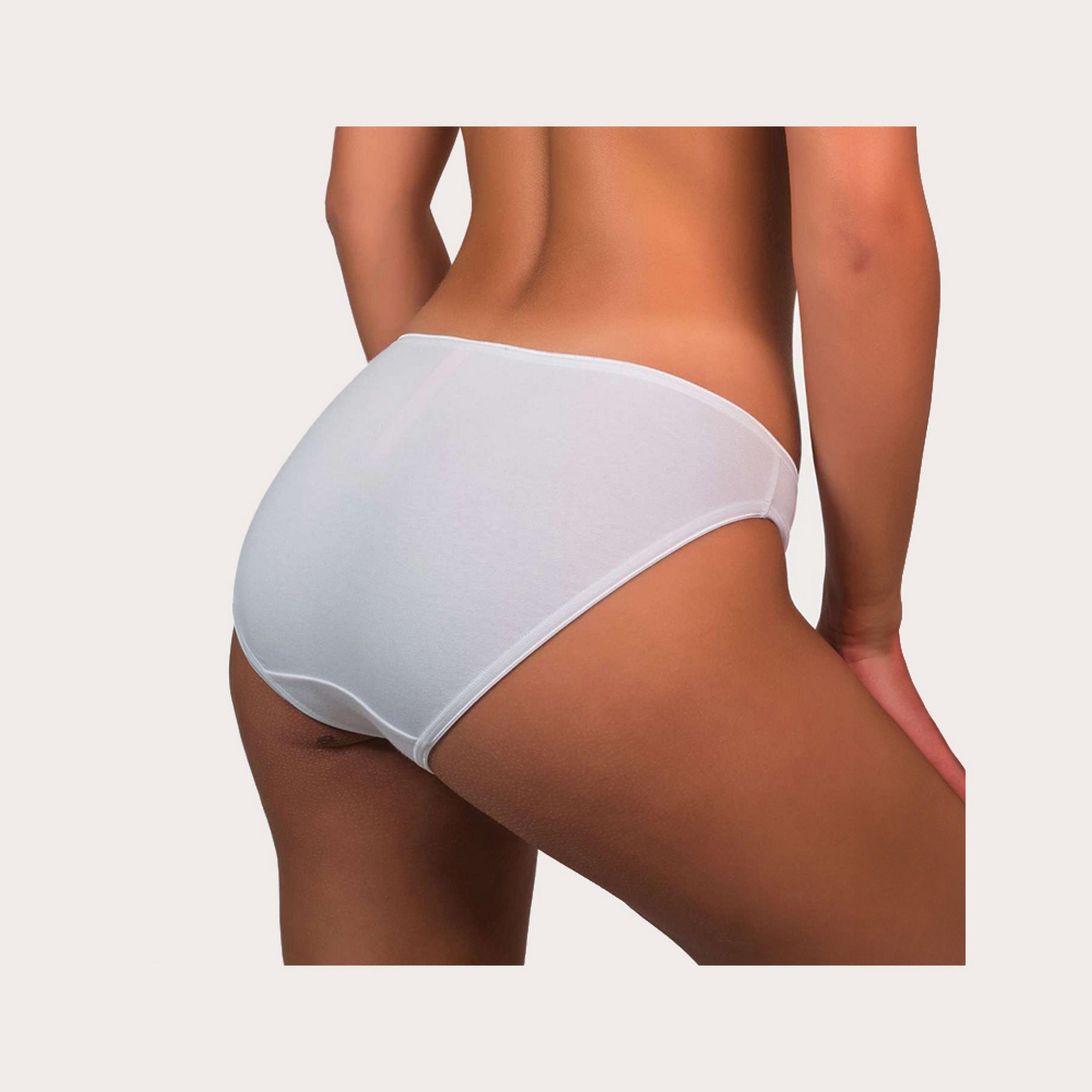 Isla & Evie Everyday White Cotton Medium Coverage Women's Bikini Panties-women-clothing-lingerie-panties-image-3