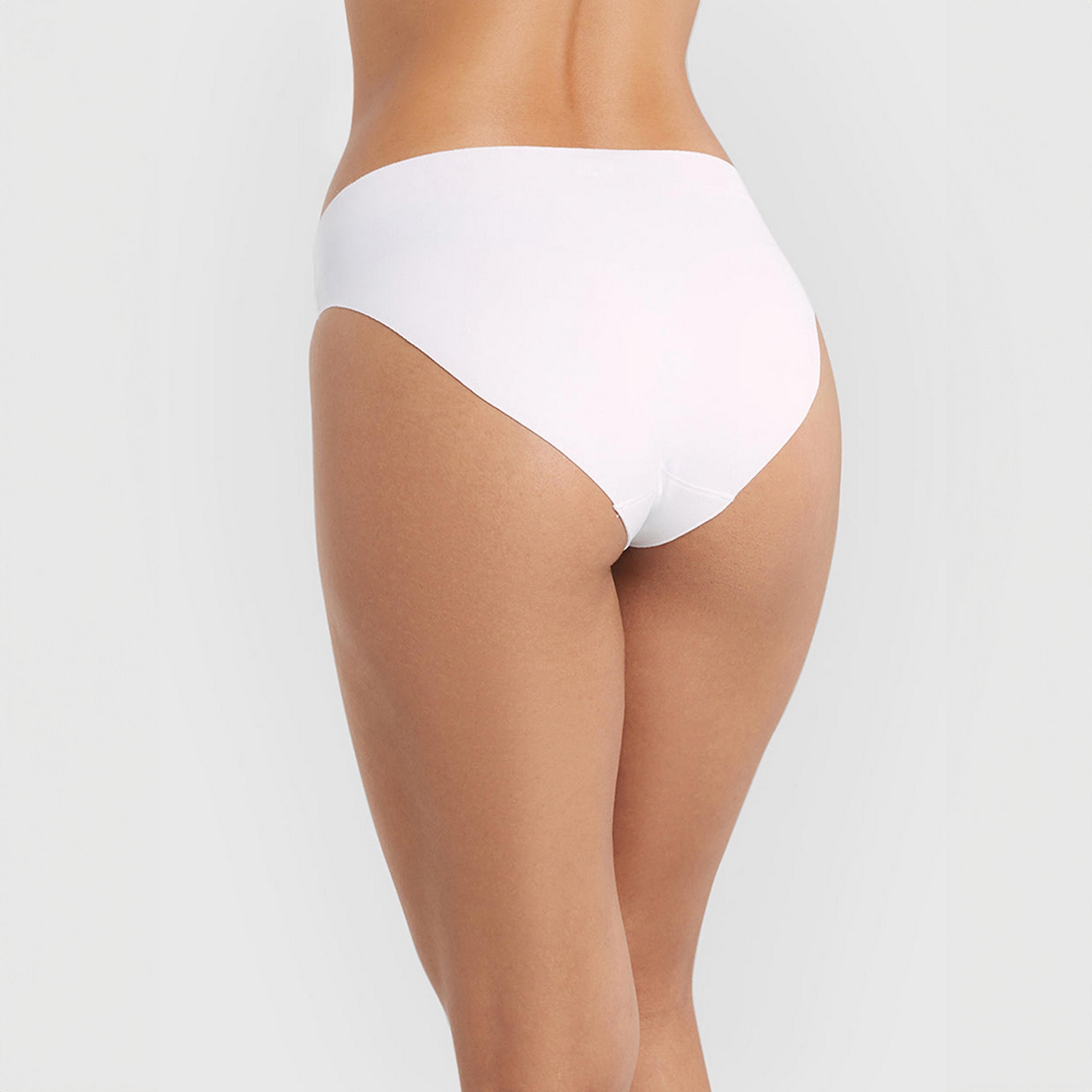 Isla & Evie No-Show White Cotton Medium Coverage Women's Bikini Panties-women-clothing-lingerie-panties-image-3