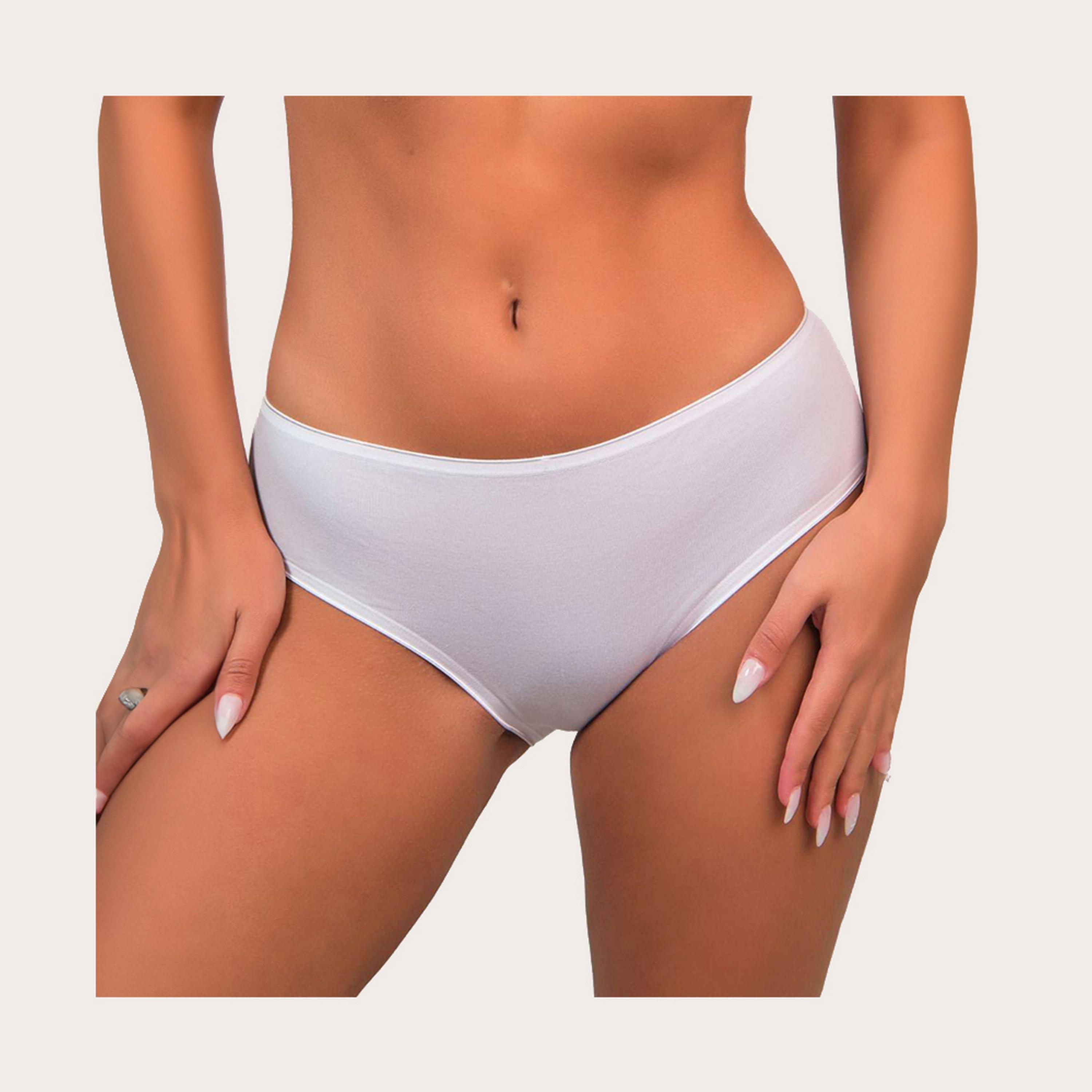 Isla & Evie Everyday White Cotton Full Coverage Women's Classic Briefs-women-clothing-lingerie-panties-image-1