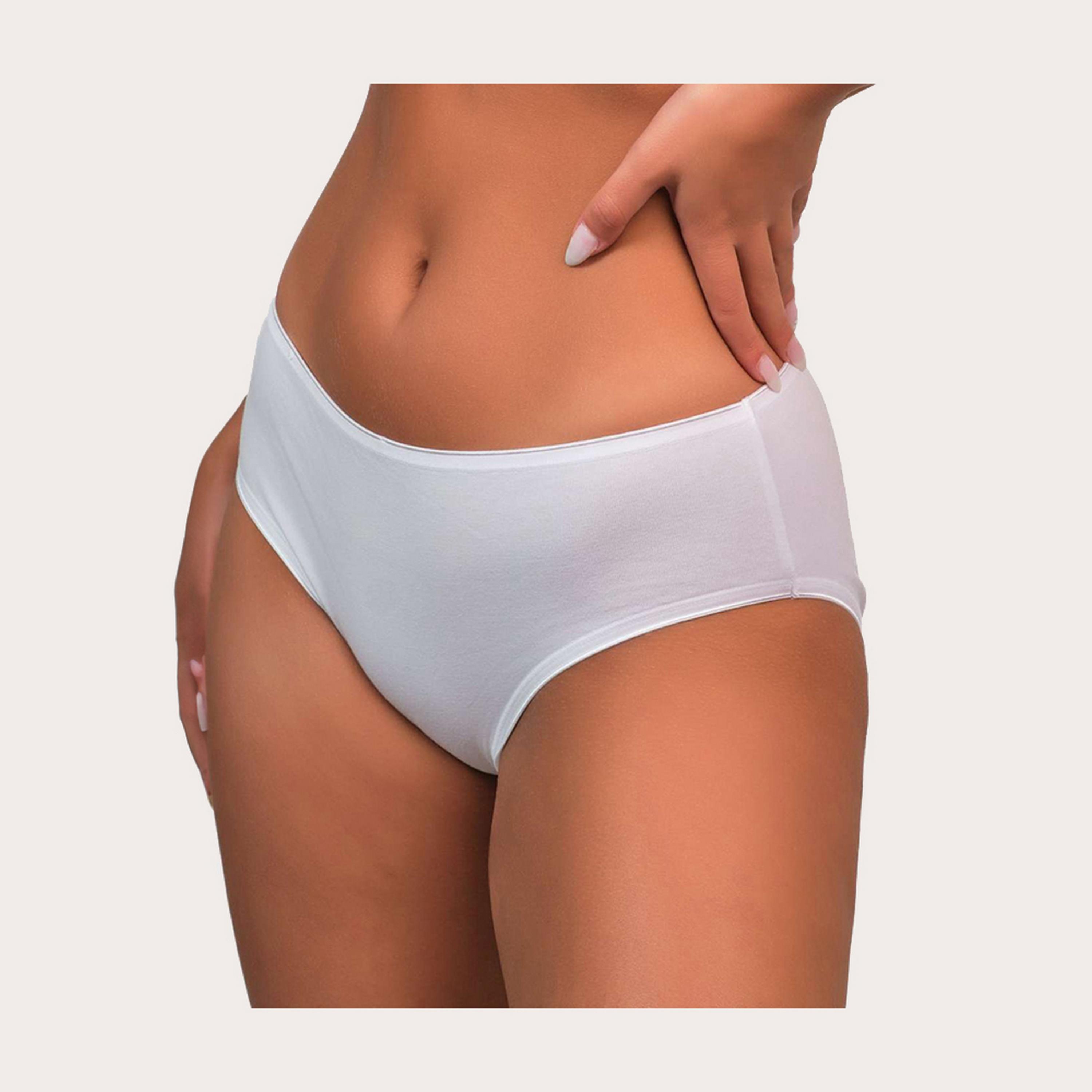 Isla & Evie Everyday White Cotton Full Coverage Women's Classic Briefs-women-clothing-lingerie-panties-image-2