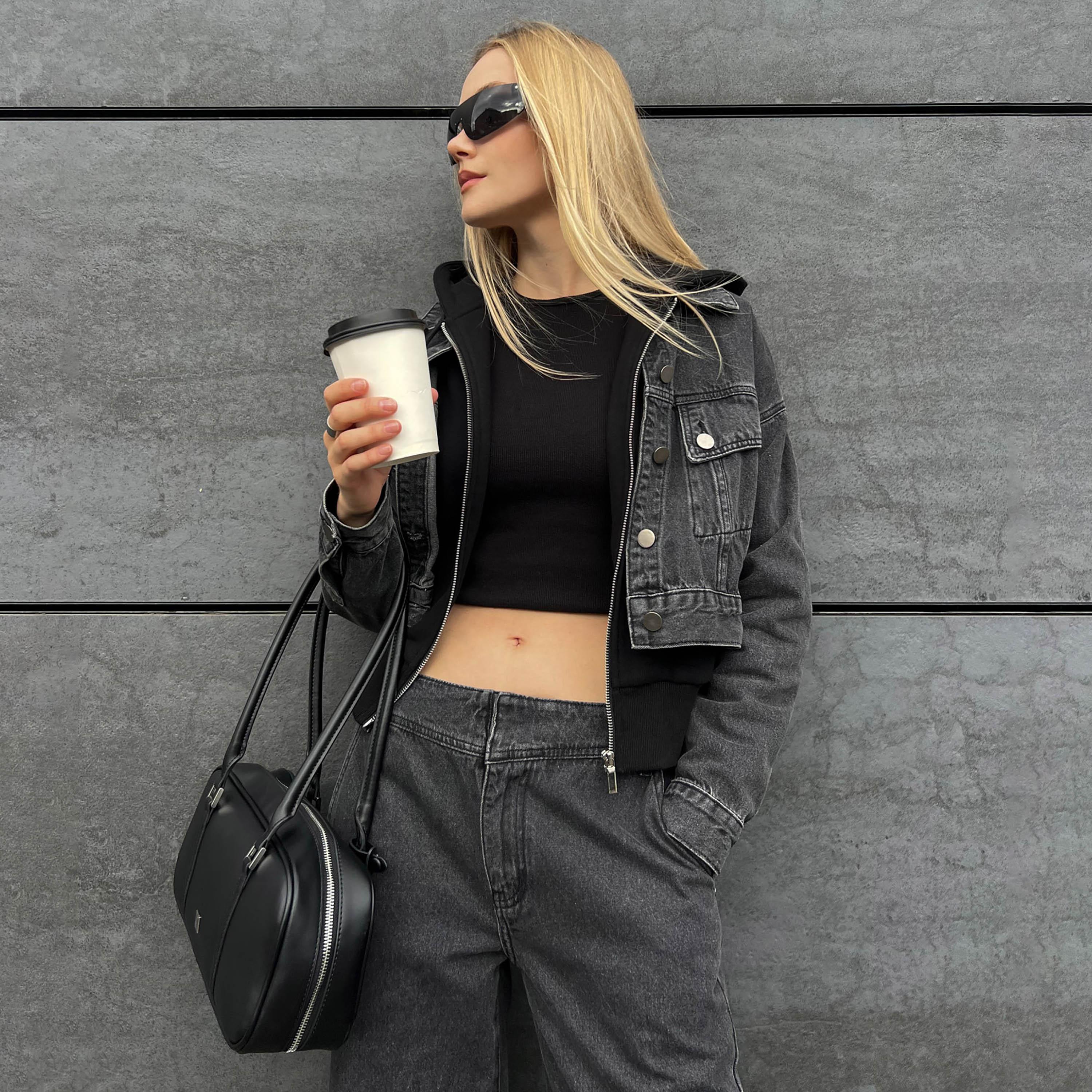 جاكيت جينز حريمي رمادي بياقة من ليتشي-women-winterwear-coatsandjackets-jackets-image-3