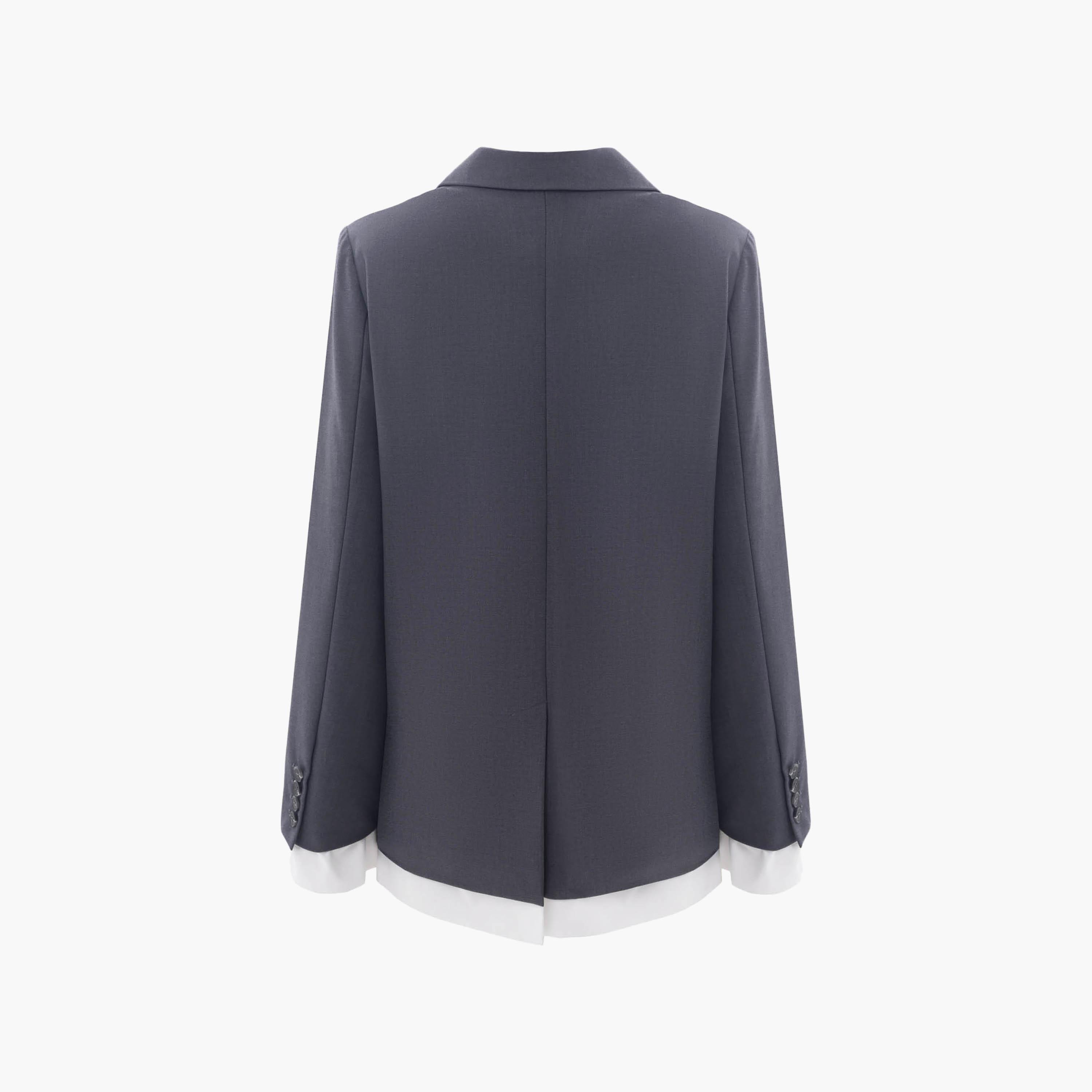 بلازر نسائي بياقة لابل باللون الرمادي من ليتشي-women-clothing-coatsandjackets-blazers-image-6