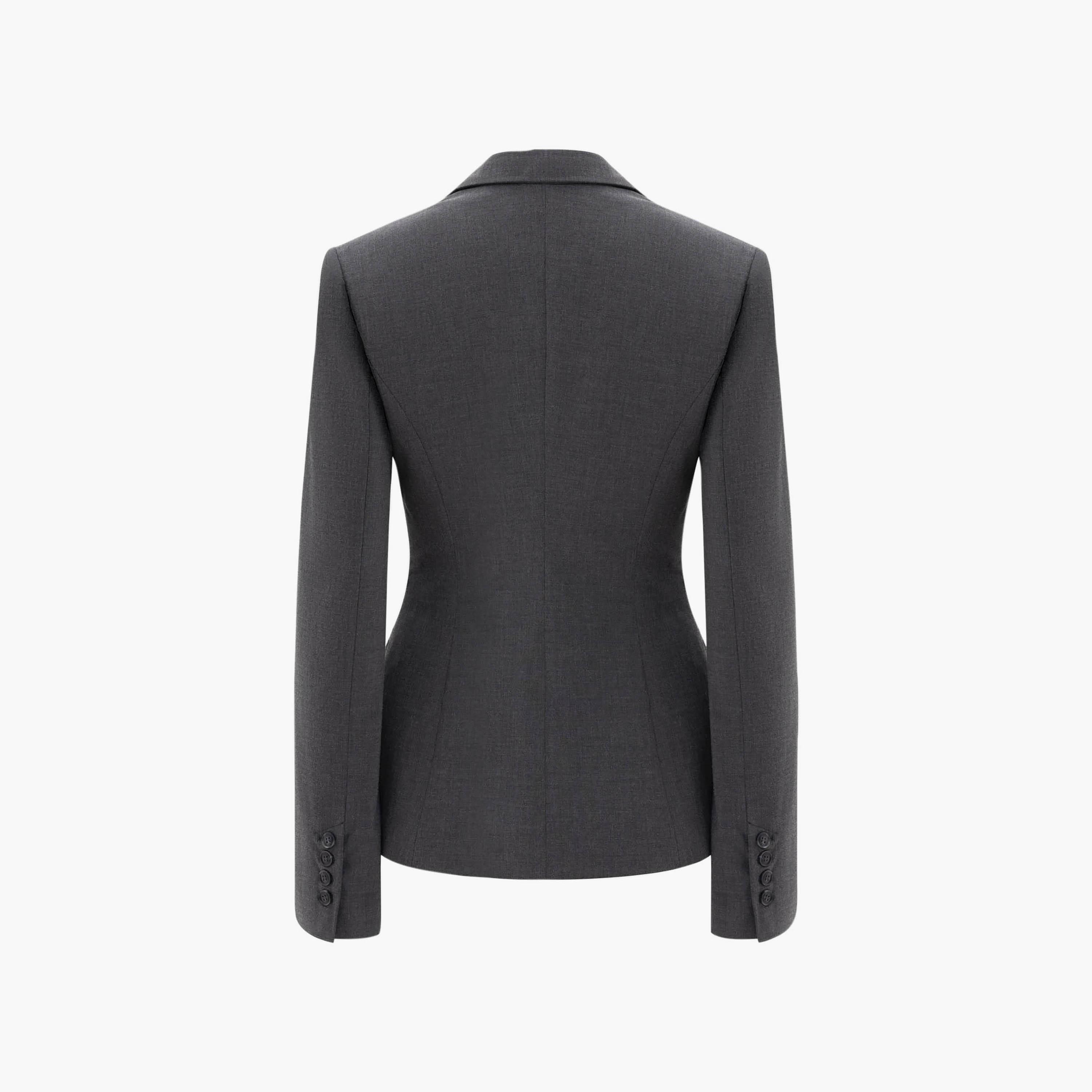 بليزر بصف أزرار واحد وبياقة لايبيل للنساء من ليتشي-women-clothing-coatsandjackets-blazers-image-6