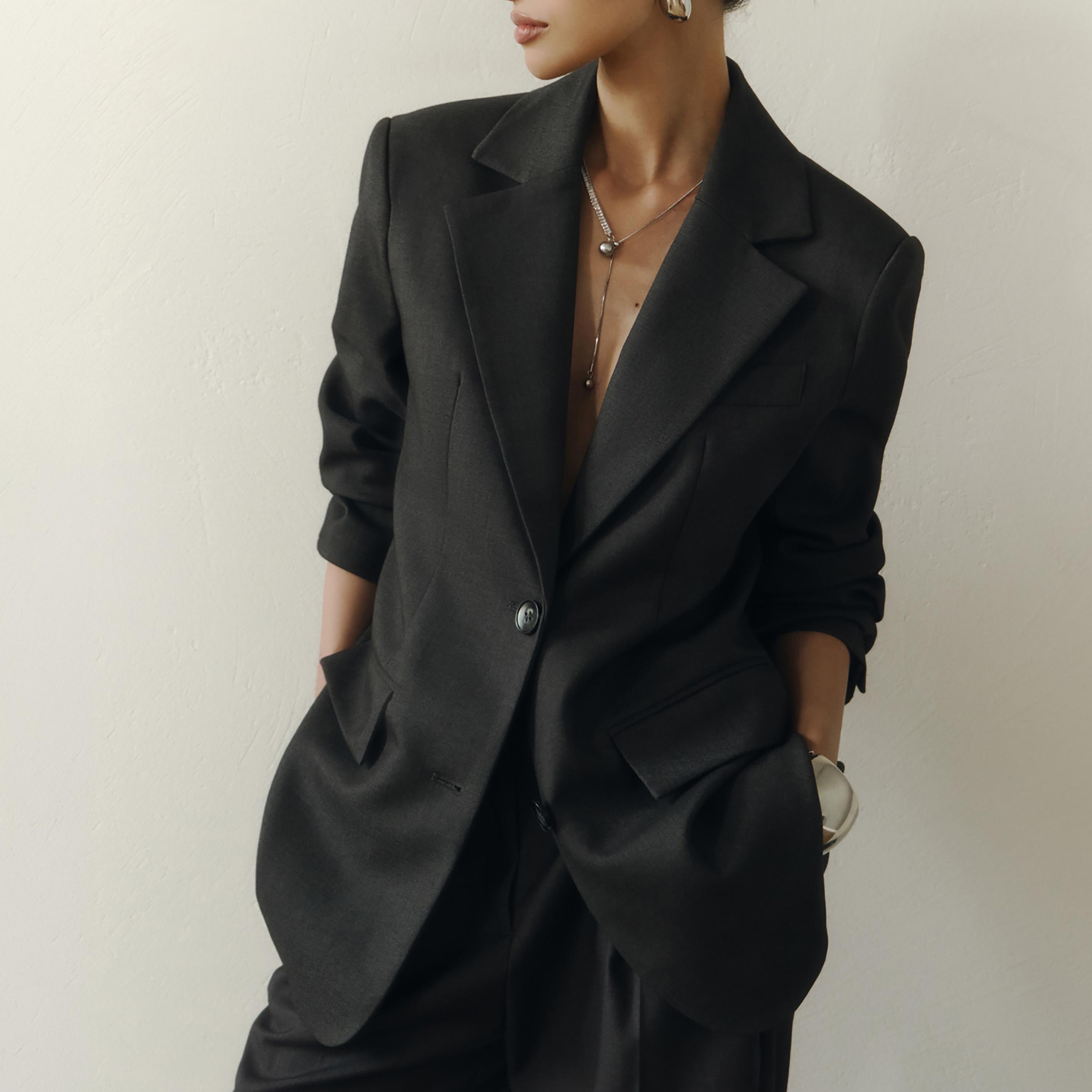 Lichi Lapel Collar Women's Single Breasted Blazer-women-clothing-coatsandjackets-blazers-image-3