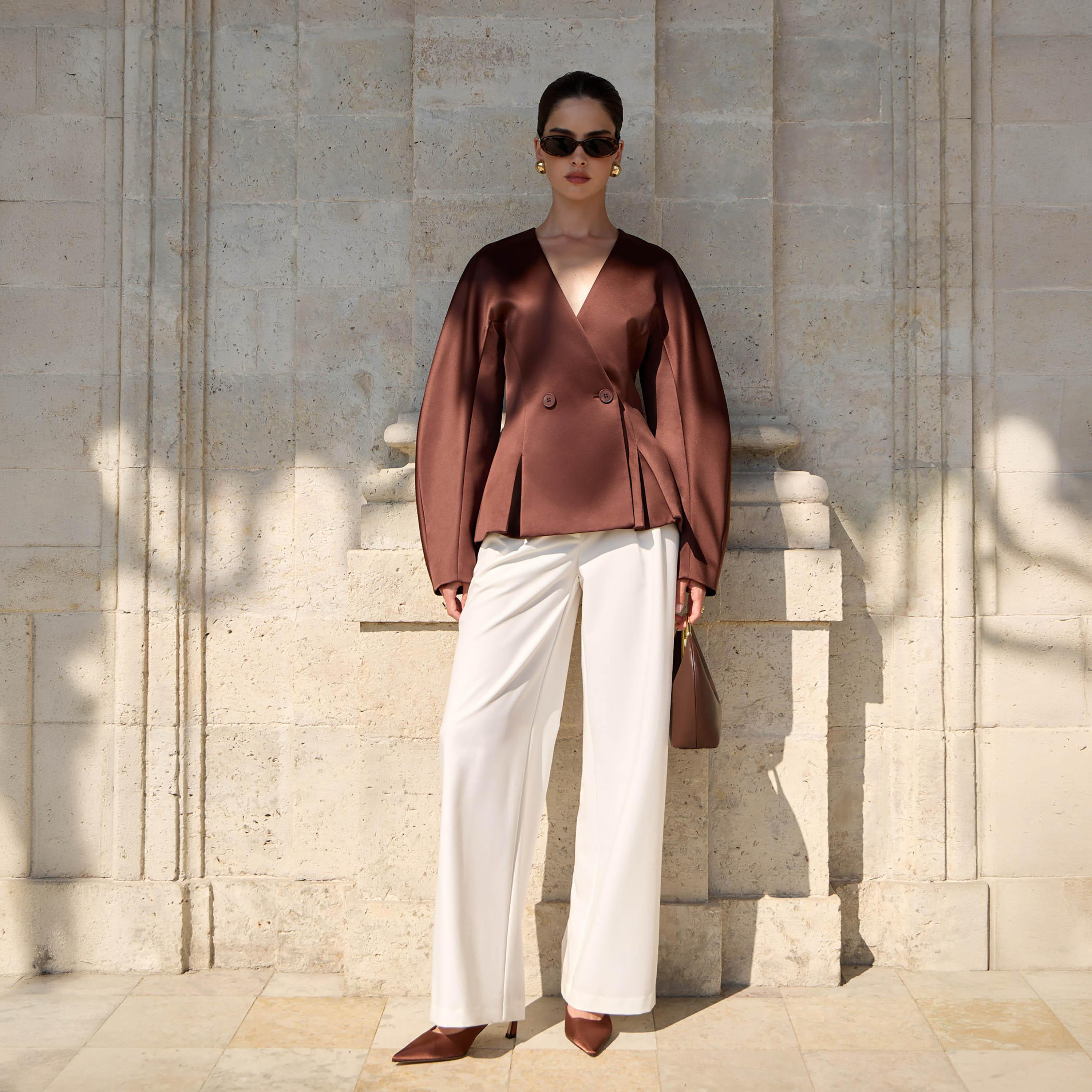 بلازر نسائي بأكمام فضفاضة وضخمة من ليتشي-women-clothing-coatsandjackets-blazers-image-2