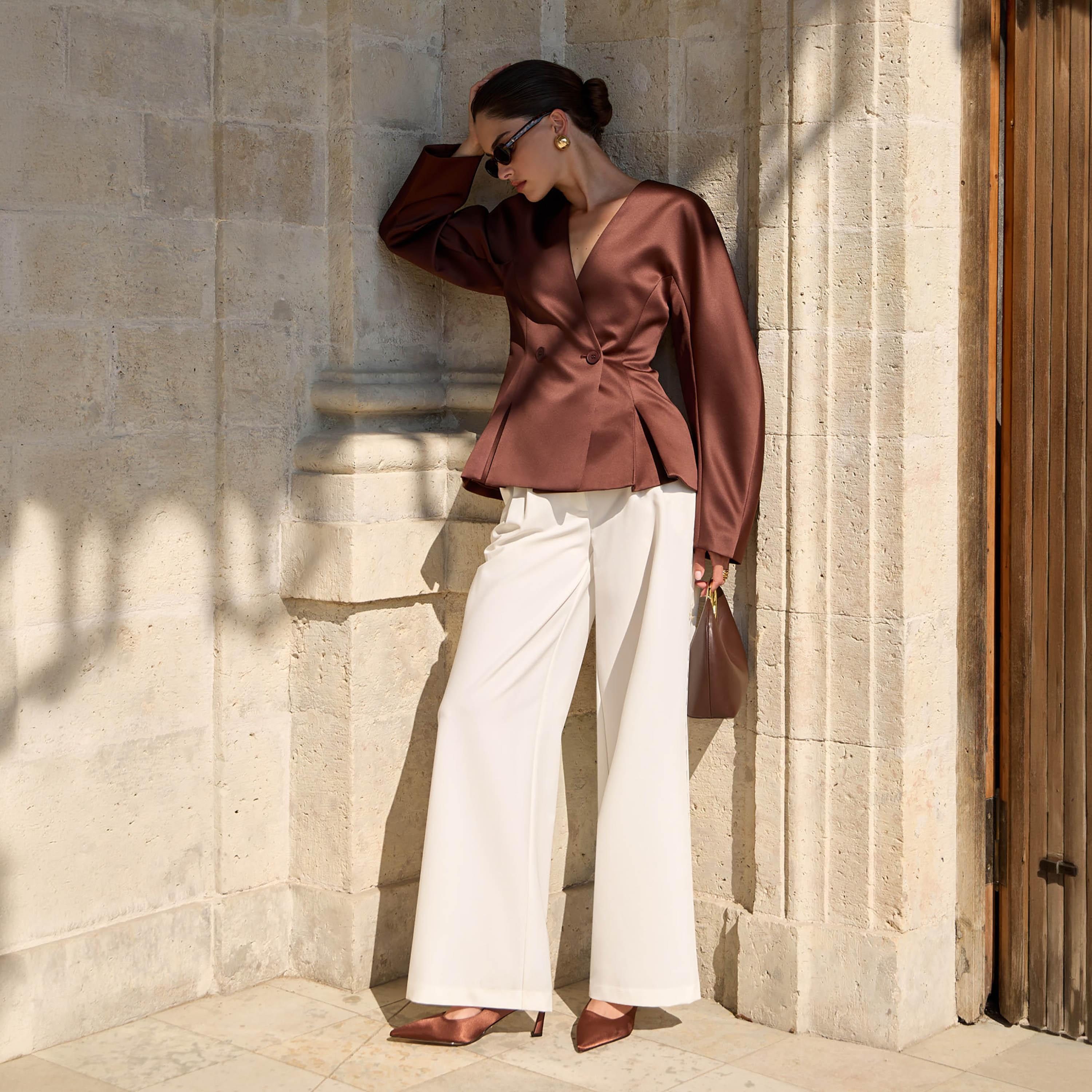 بلازر نسائي بأكمام فضفاضة وضخمة من ليتشي-women-clothing-coatsandjackets-blazers-image-3