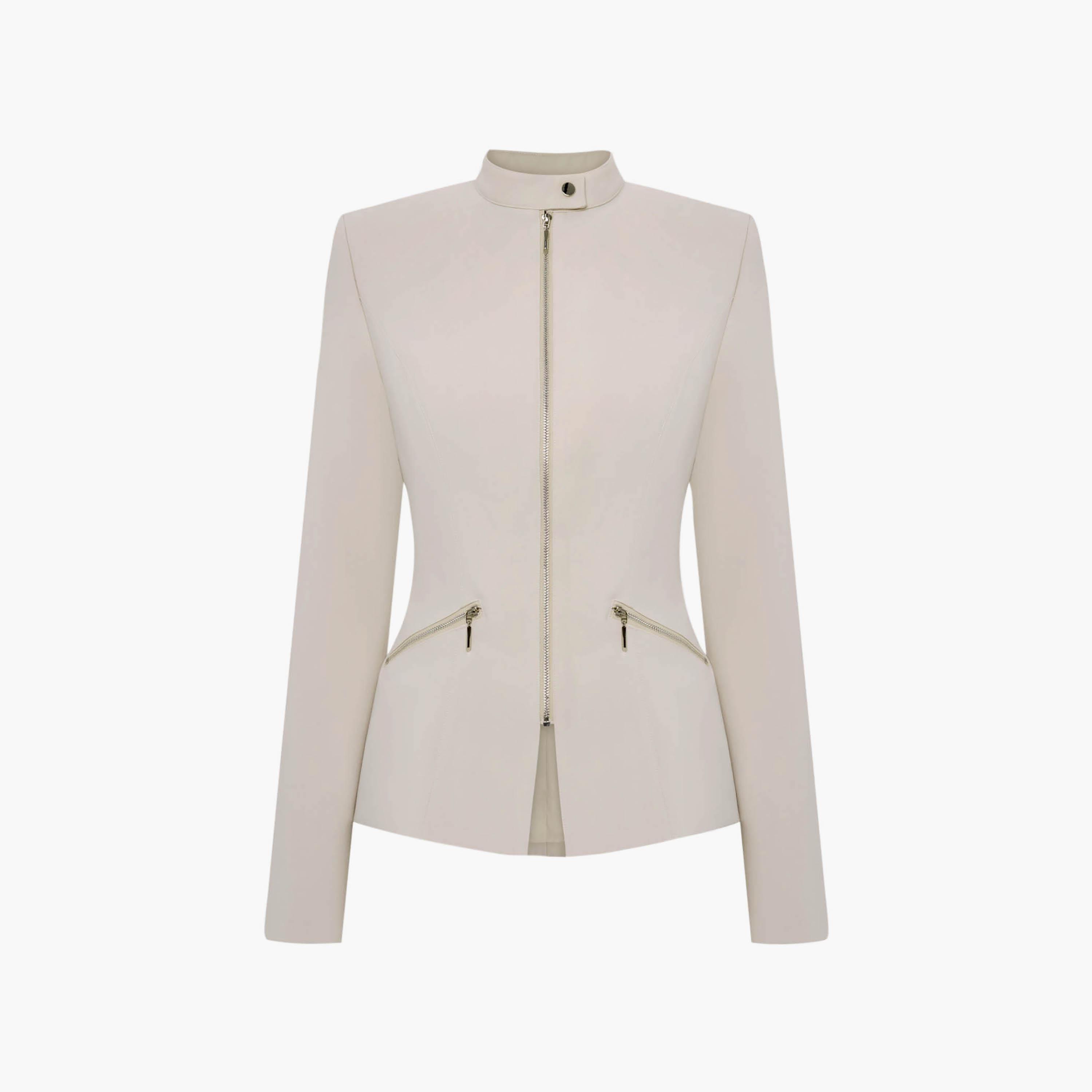 بليزر بصف أزرار واحد وبياقة عالية للنساء من ليتشي-women-clothing-coatsandjackets-blazers-image-5