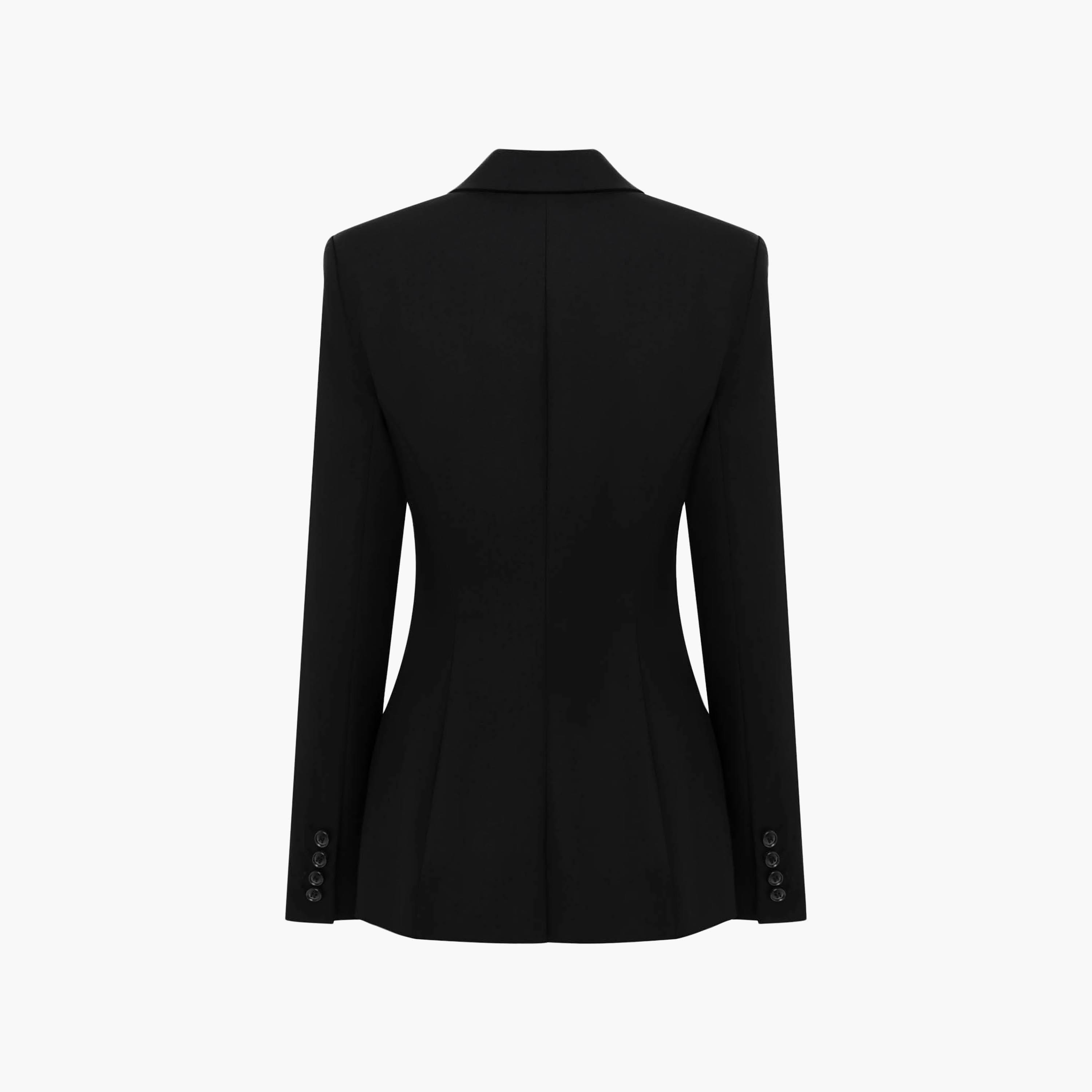 بلازر نسائي بياقة لابل باللون الأسود من ليتشي-women-clothing-coatsandjackets-blazers-image-5