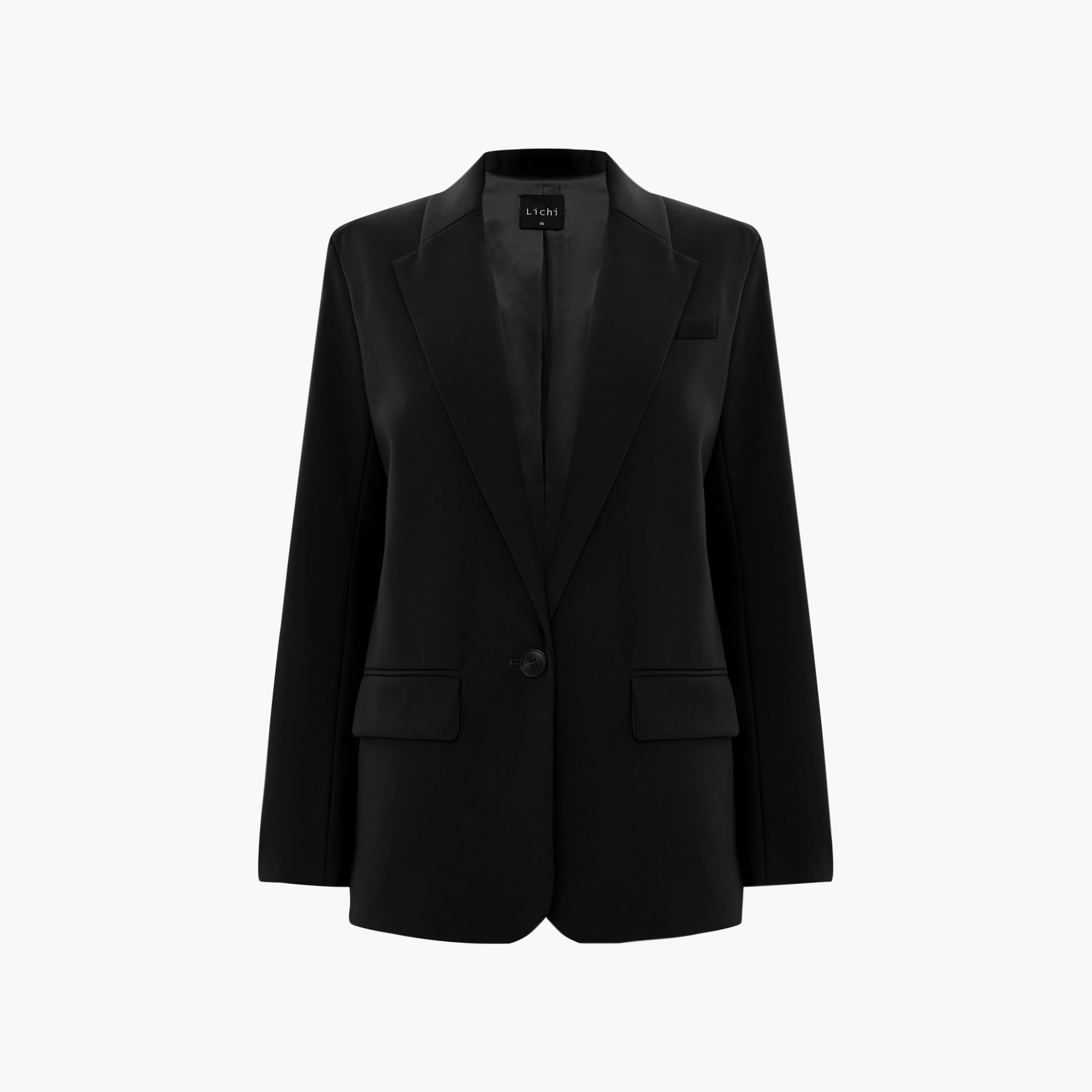 بليزر بصف أزرار واحد وبياقة لايبيل للنساء من ليتشي-women-clothing-coatsandjackets-blazers-image-5