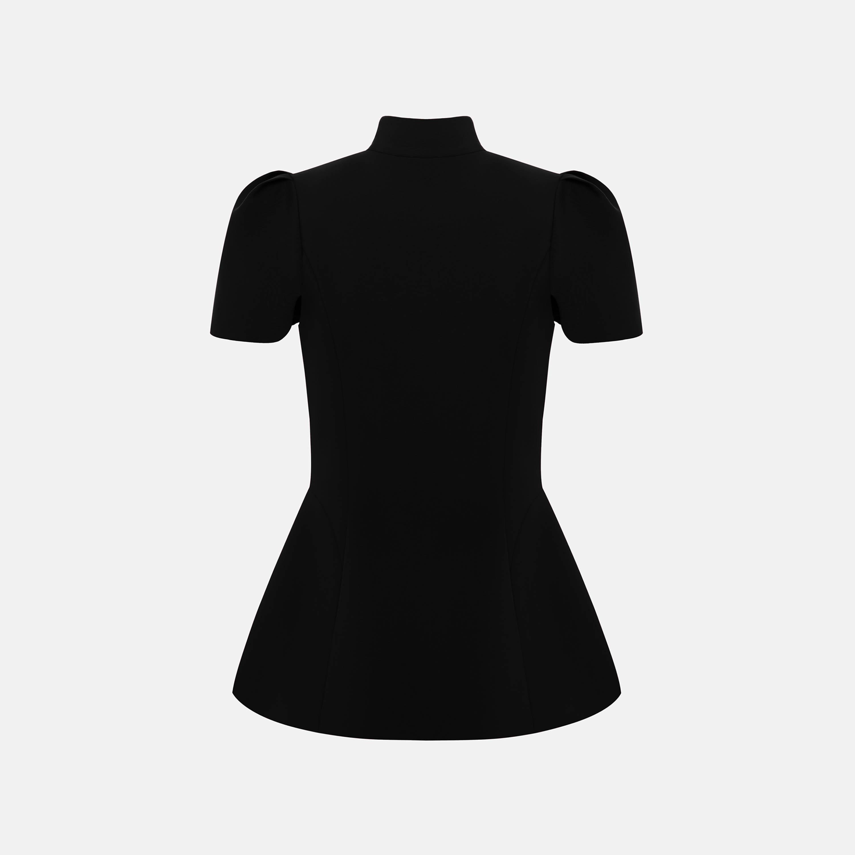 جاكيت بيبلوم حريمي بياقة قائمة وأكمام منتفخة من ليتشي-women-winterwear-coatsandjackets-jackets-image-6