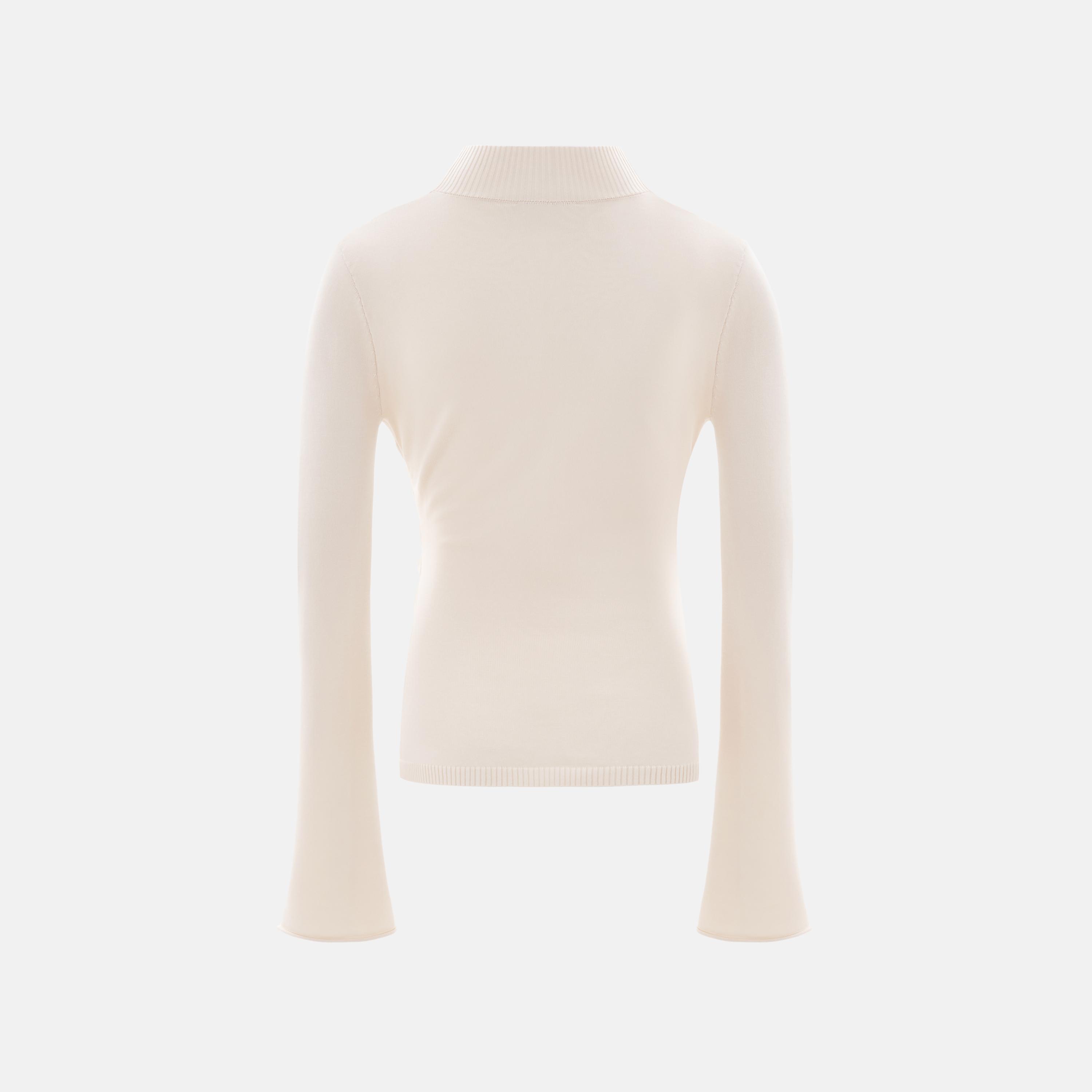 بلوفر حريمي بياقة مرتفعة بلون الكريمه من ليتشي-women-winterwear-cardigansandjumpers-jumpers-image-6