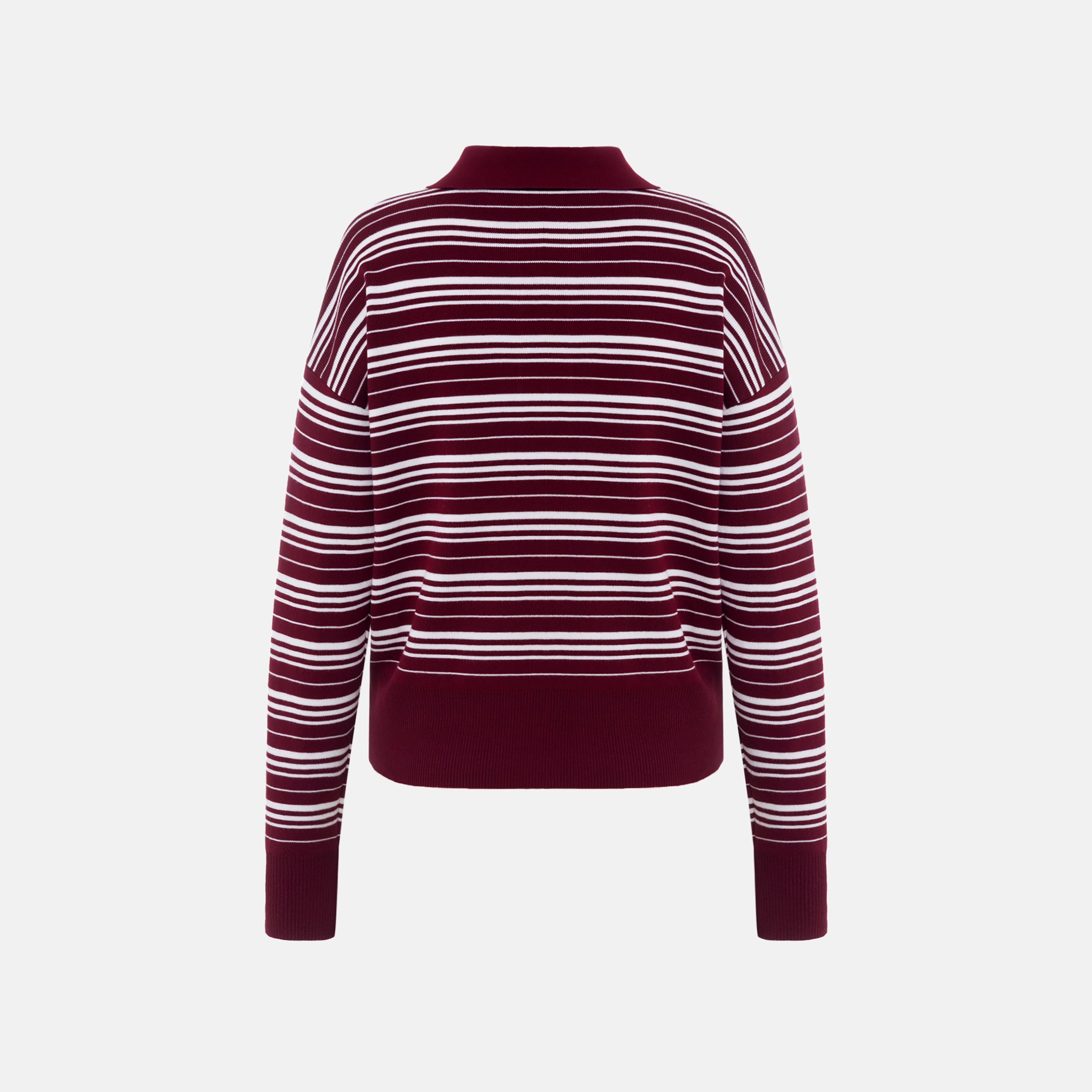 سويتر حريمي مخطط بياقة وأكمام ساقطة من ليتشي-women-winterwear-cardigansandjumpers-jumpers-image-6