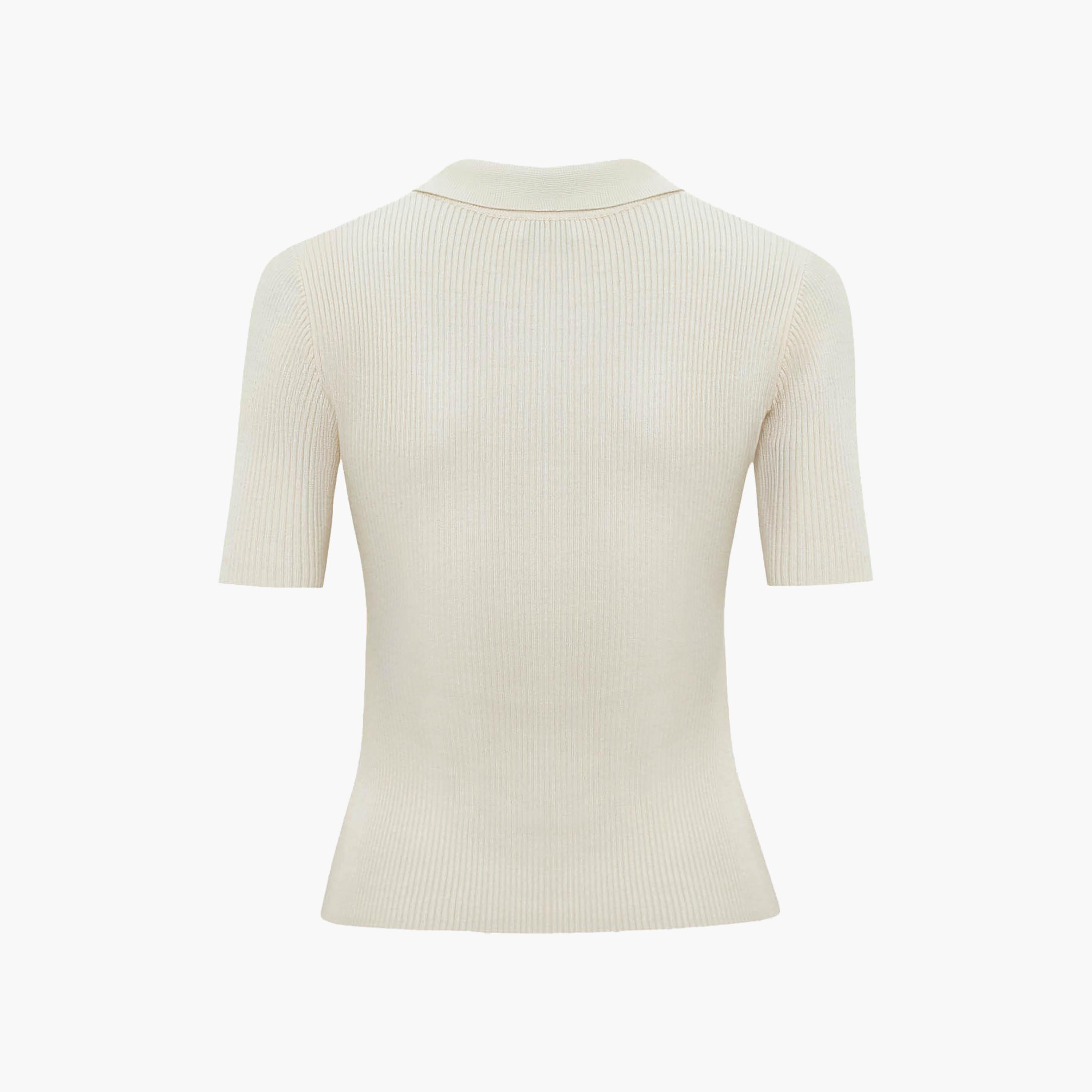 Lichi Ribbed Jersey Collared Women's Polo Top-women-clothing-shirtsandblouses-blouses-image-7
