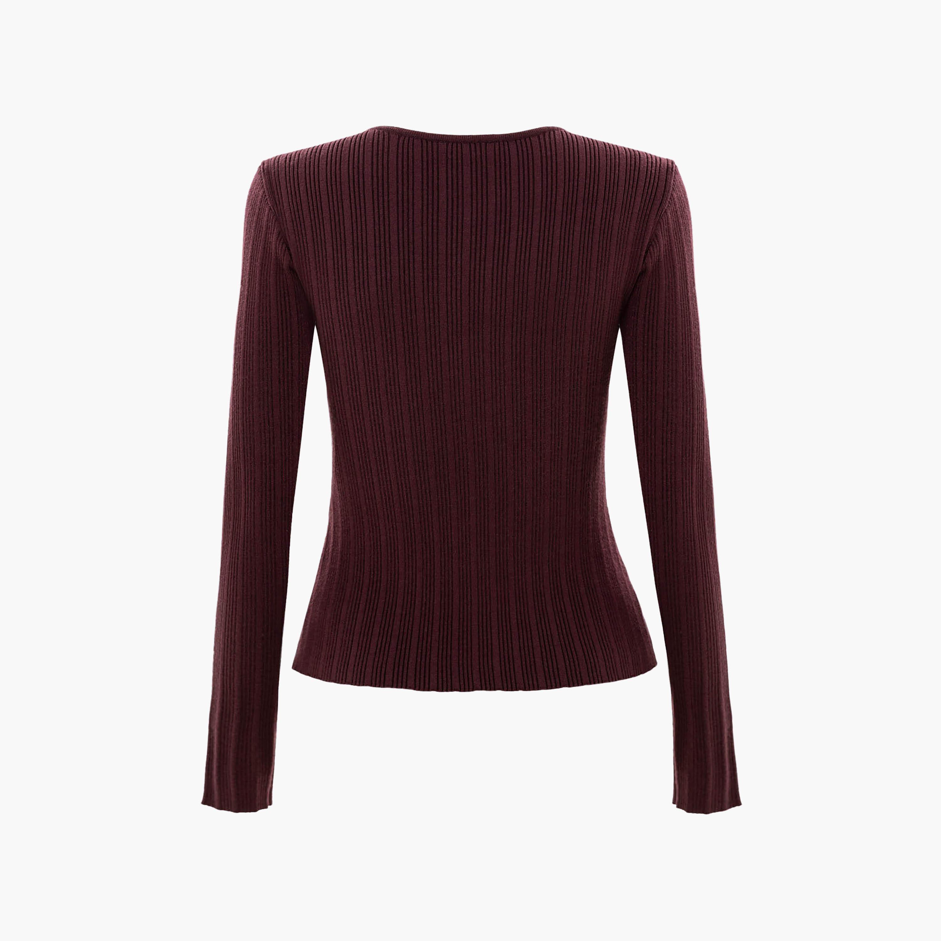 Lichi Purple Ribbed Jersey Women's Knit Top-women-clothing-shirtsandblouses-blouses-image-6