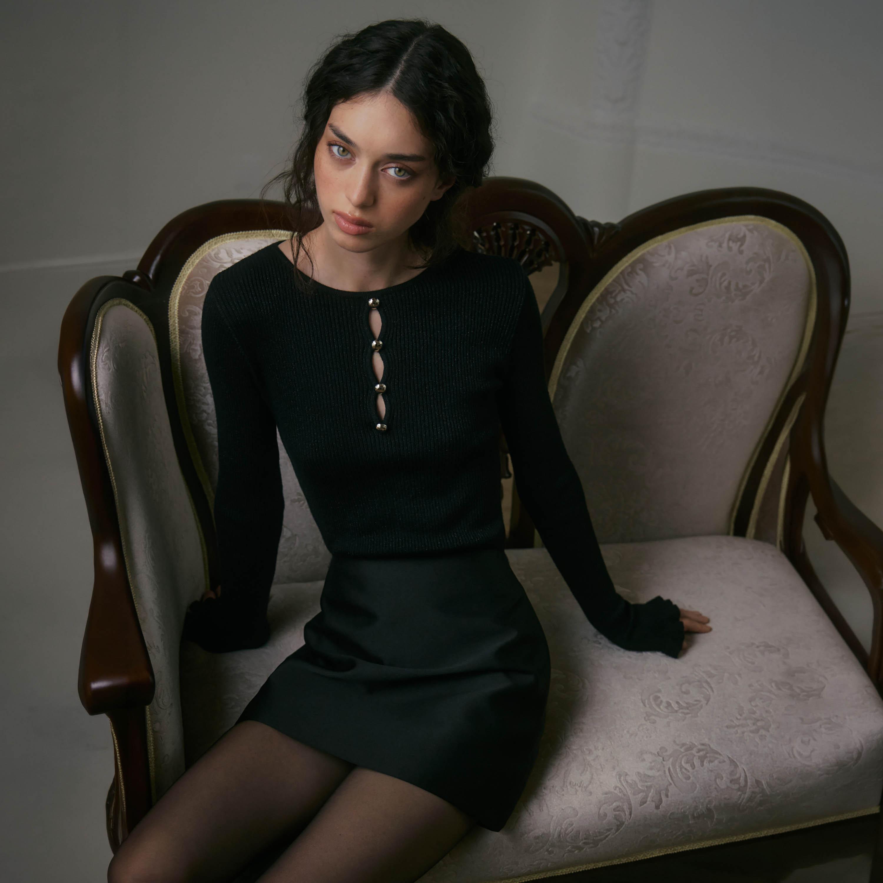 بلوفر حريمي بنسيج مضلع من ليتشي-women-winterwear-cardigansandjumpers-jumpers-image-3