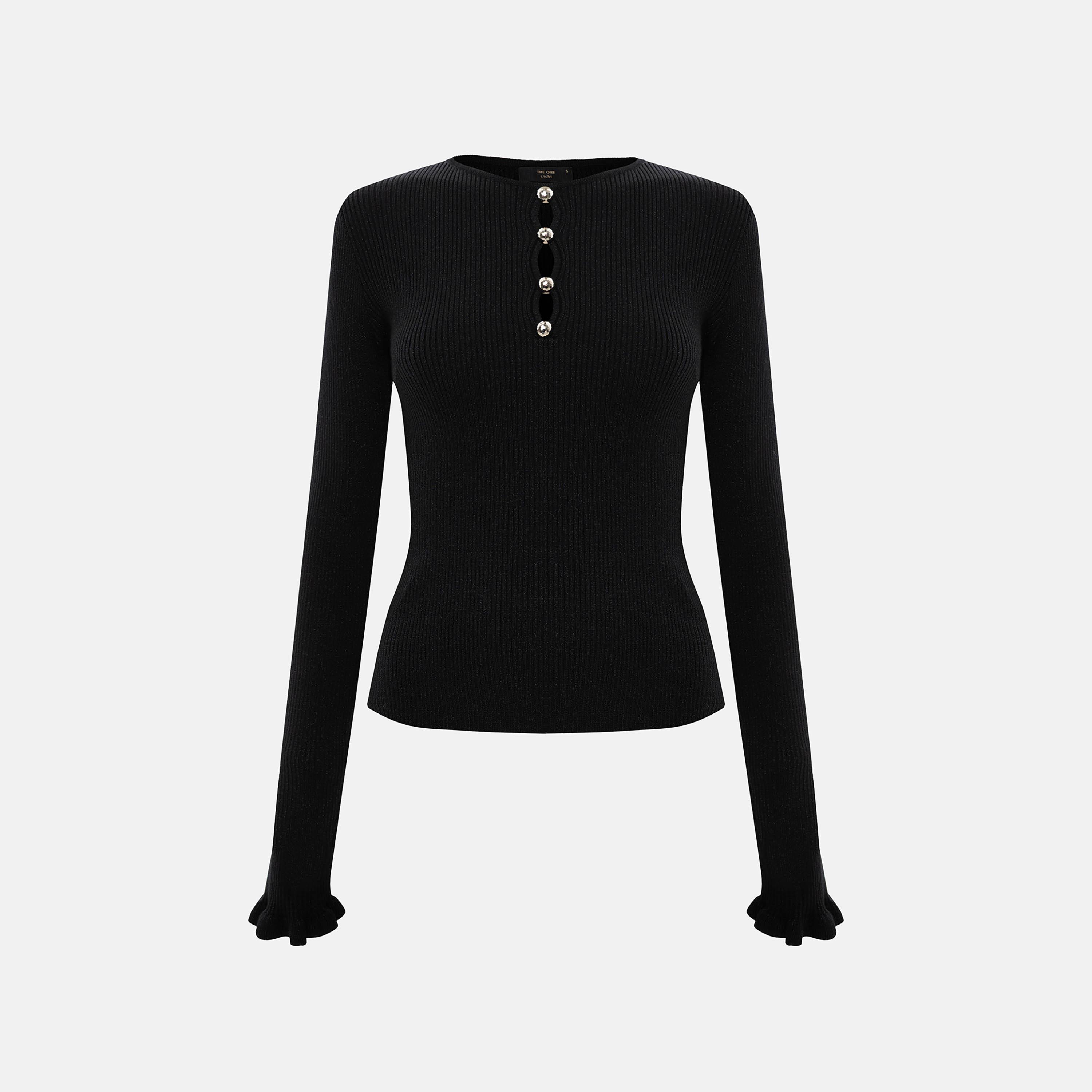 بلوفر حريمي بنسيج مضلع من ليتشي-women-winterwear-cardigansandjumpers-jumpers-image-5