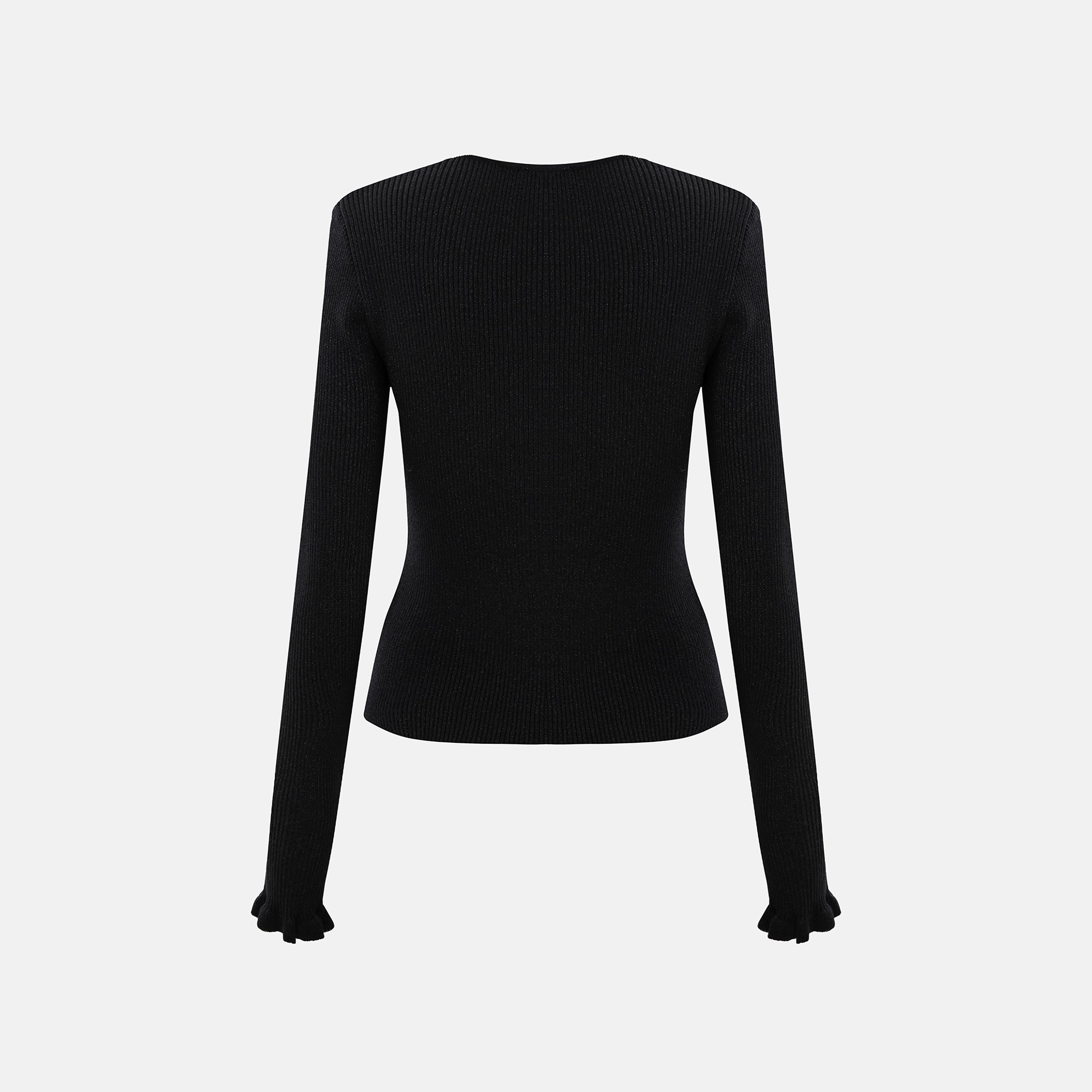 بلوفر حريمي بنسيج مضلع من ليتشي-women-winterwear-cardigansandjumpers-jumpers-image-6