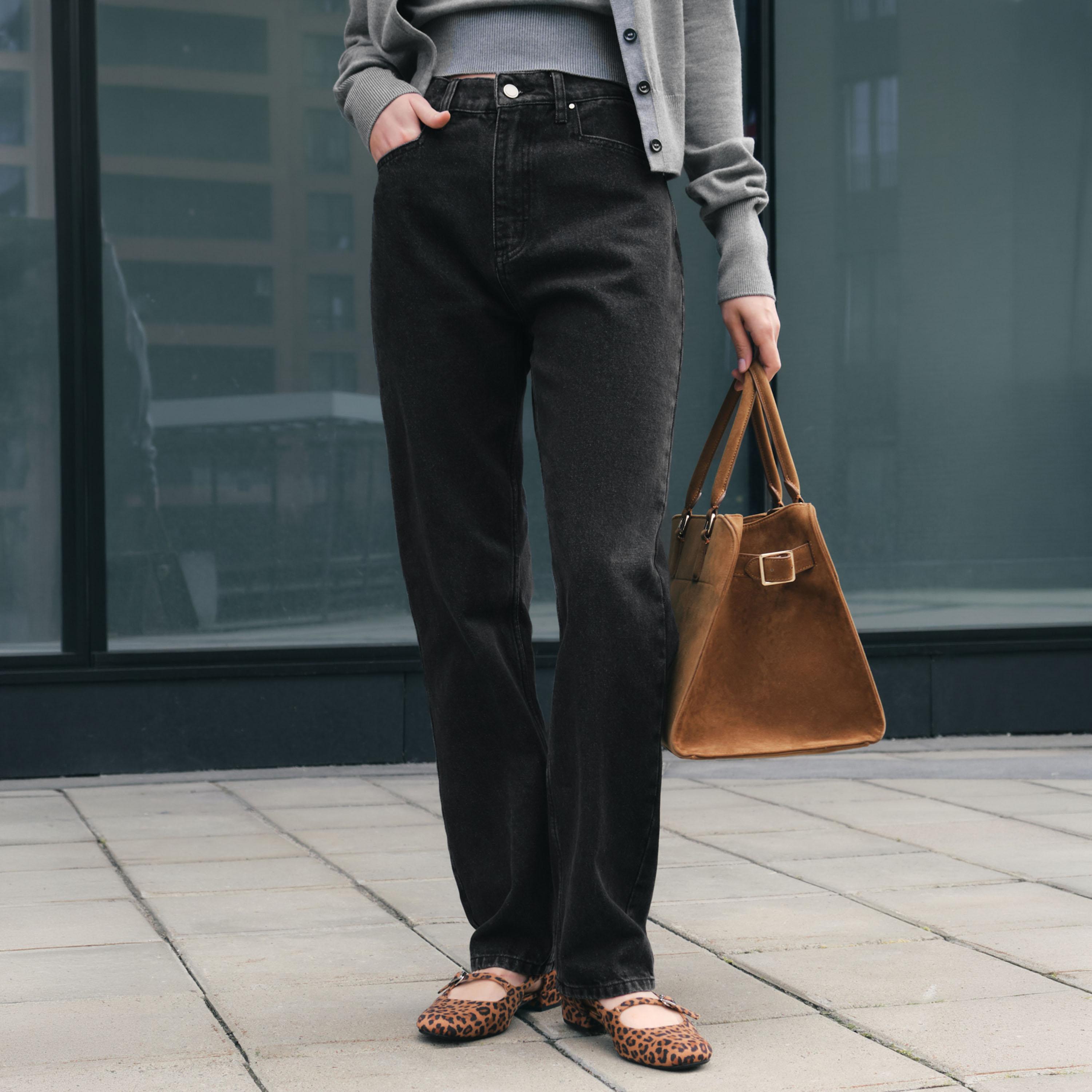 بنطلون جينز تشاركول للنساء من ليتشي-women-clothing-bottoms-jeans-image-1