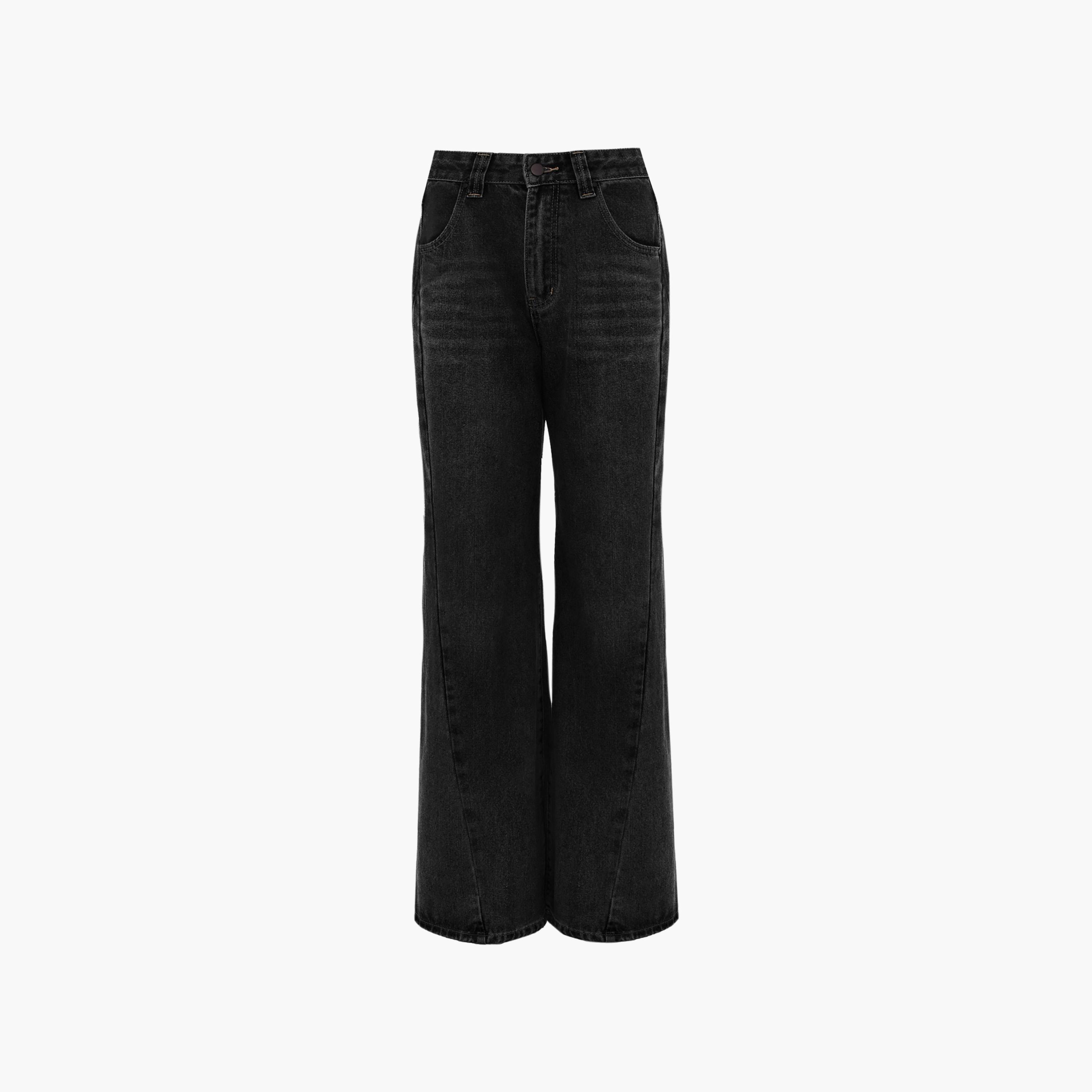 بنطلون جينز قطن ستريتش أسود للنساء من ليتشي-women-clothing-bottoms-jeans-image-5