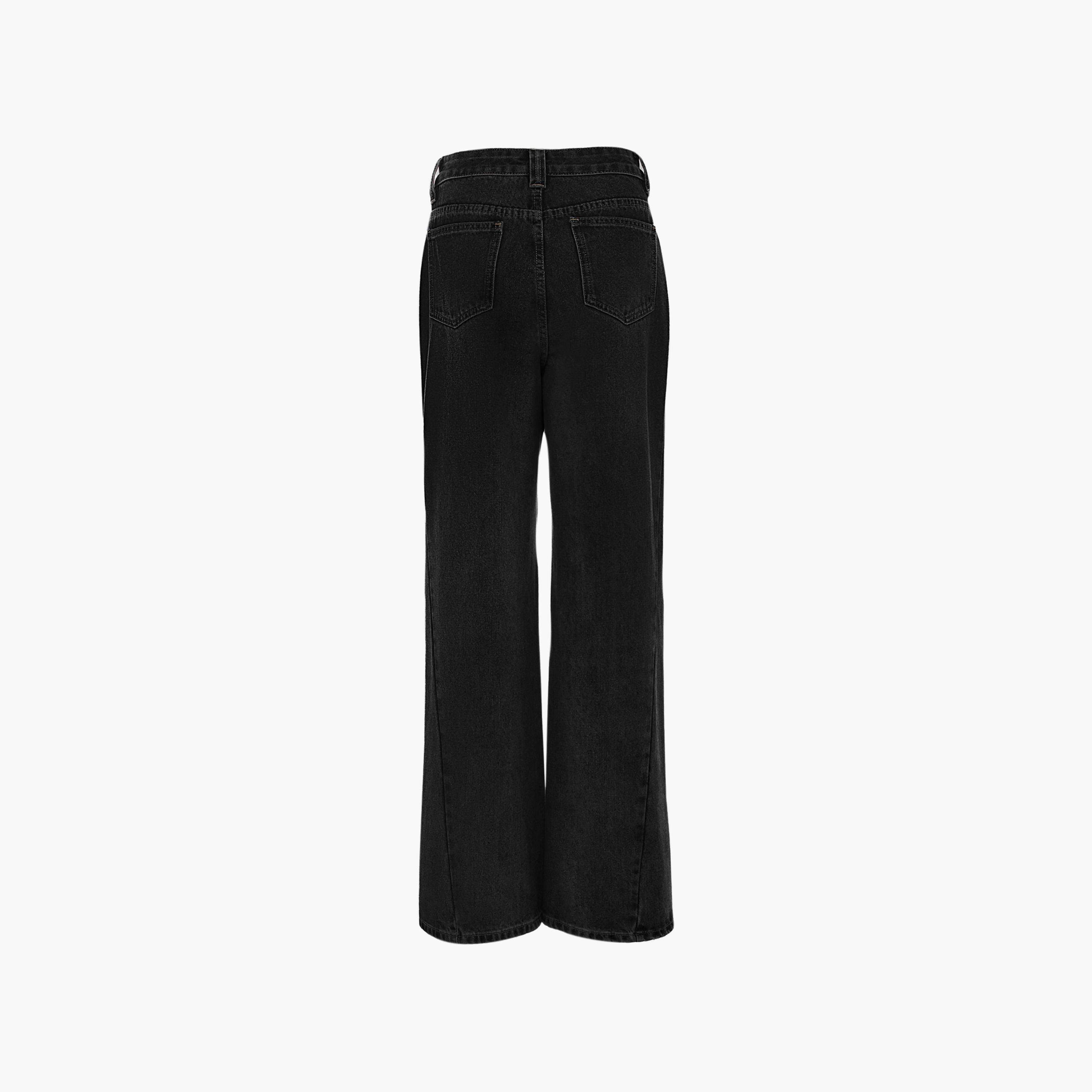 بنطلون جينز قطن ستريتش أسود للنساء من ليتشي-women-clothing-bottoms-jeans-image-6