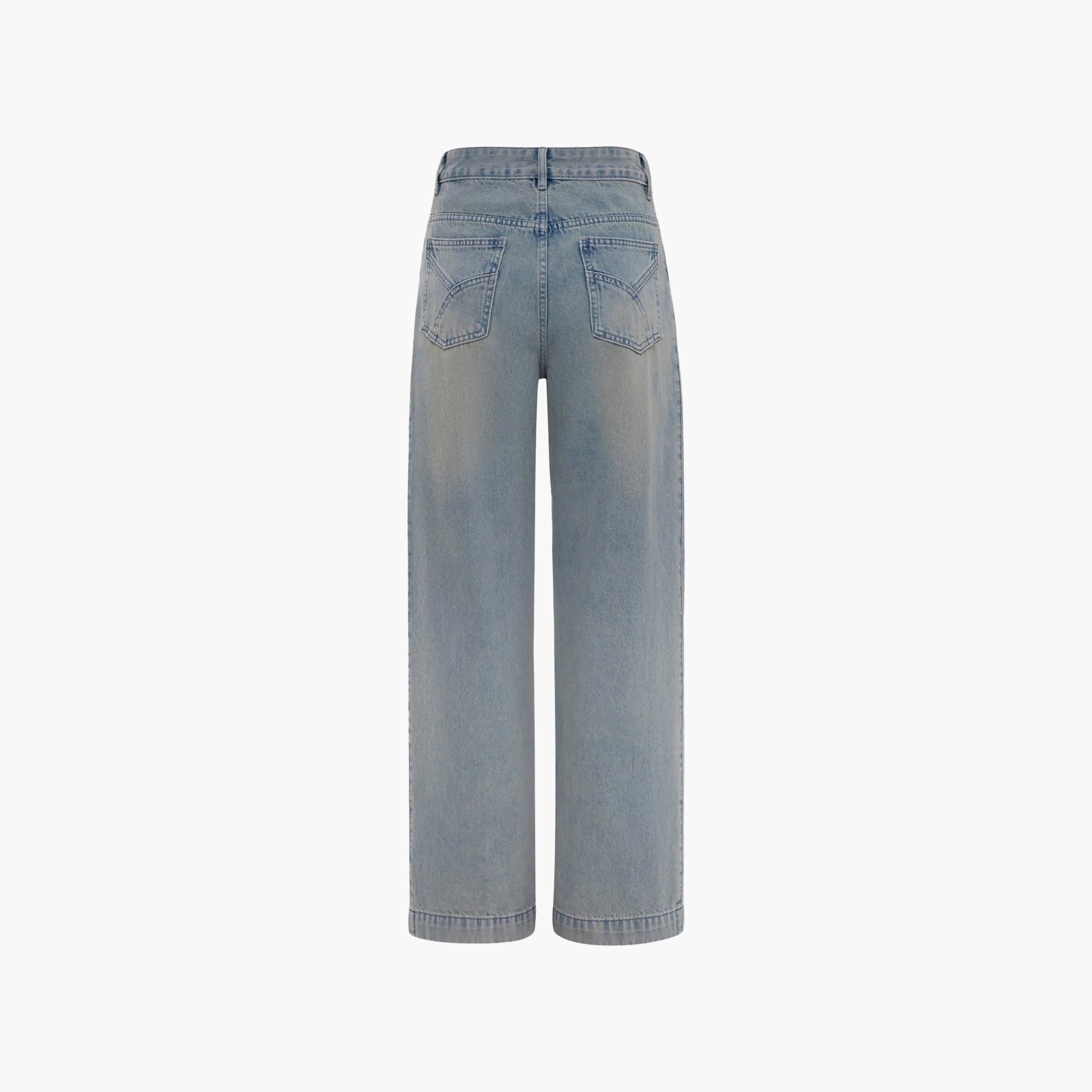 بنطال جينز نسائي بقصة أرجل واسعة بغسيل خفيف باللون الأزرق من ليتشي-women-clothing-bottoms-jeans-image-5