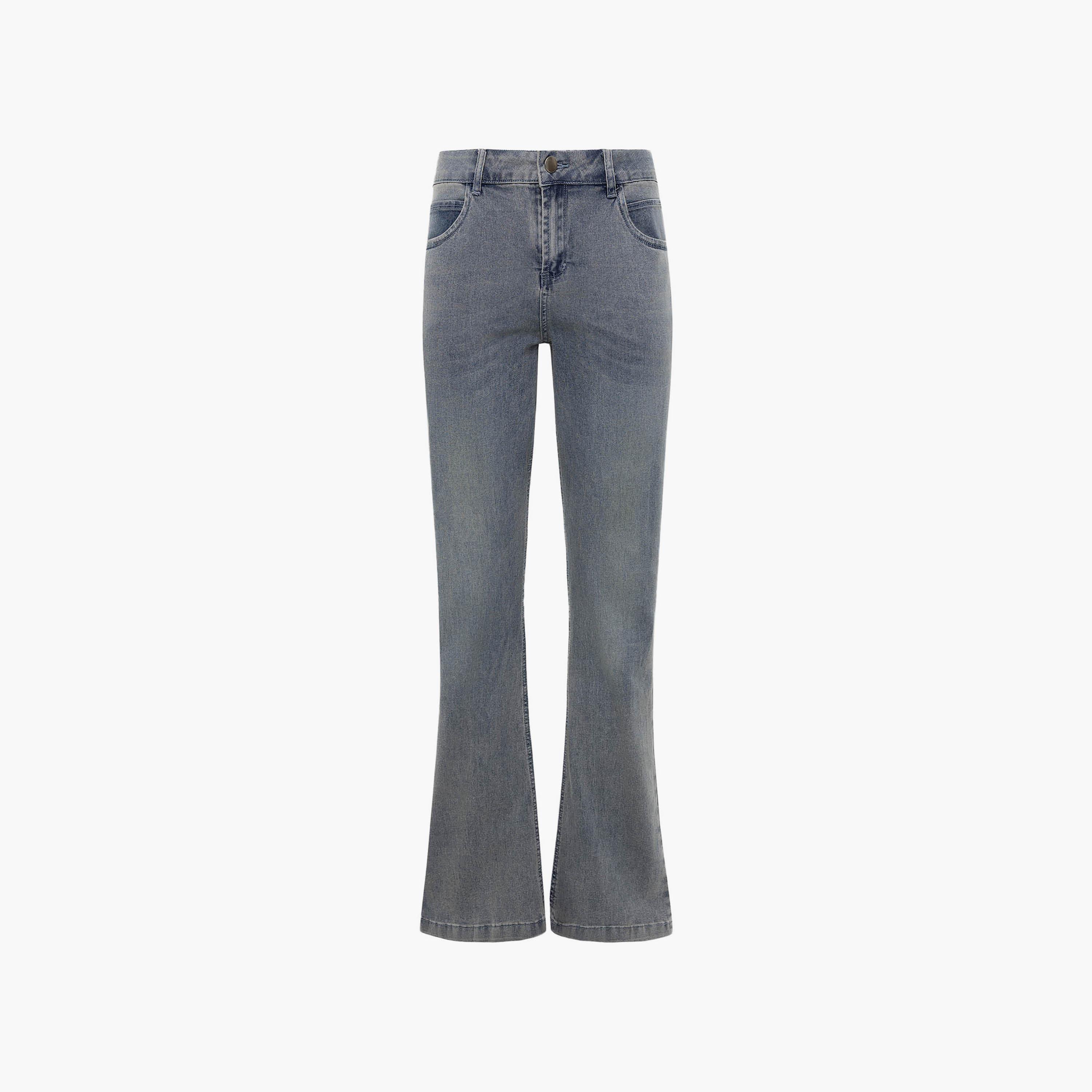 بنطال جينز نسائي بقصة مستقيمة بغسيل خفيف من ليتشي-women-clothing-bottoms-jeans-image-5