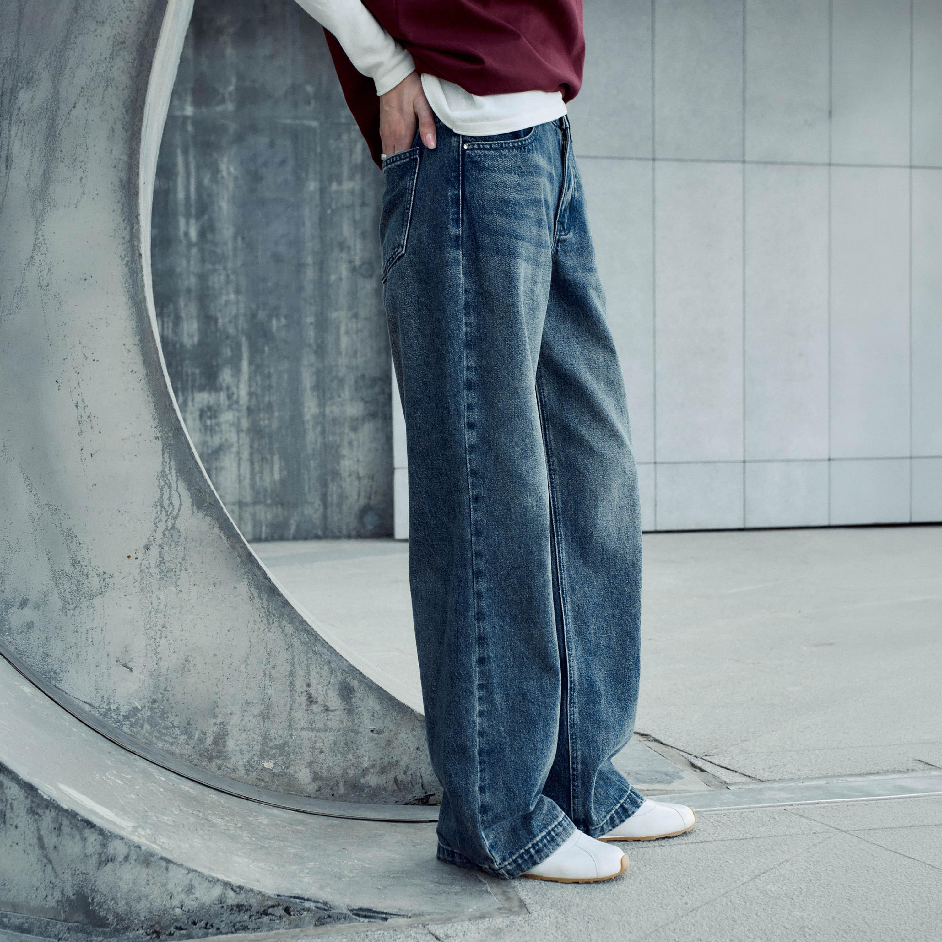 بنطال جينز نسائي بقصة مستقيمة باللون الأزرق من ليتشي-women-clothing-bottoms-jeans-image-3