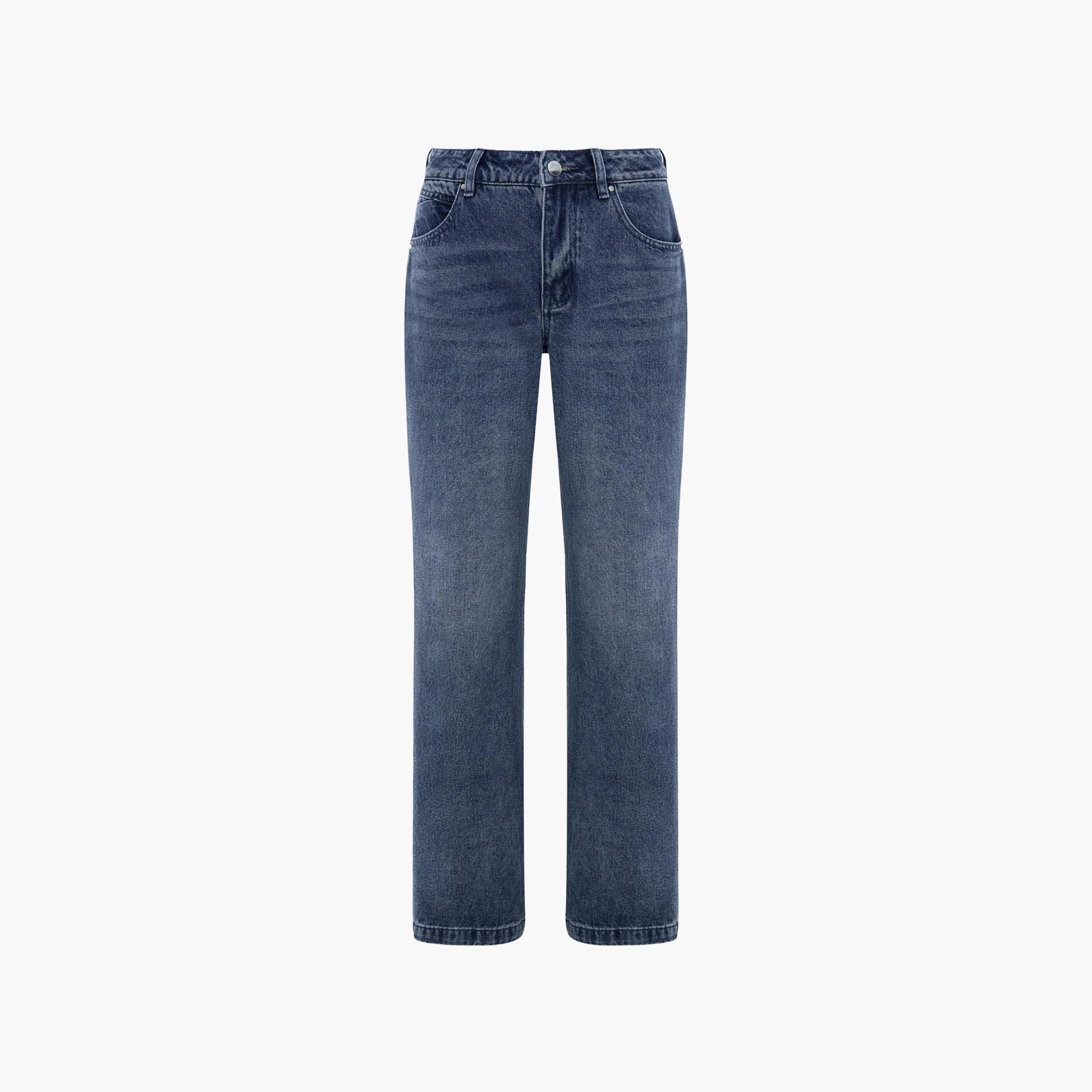 بنطال جينز نسائي بقصة مستقيمة باللون الأزرق من ليتشي-women-clothing-bottoms-jeans-image-5