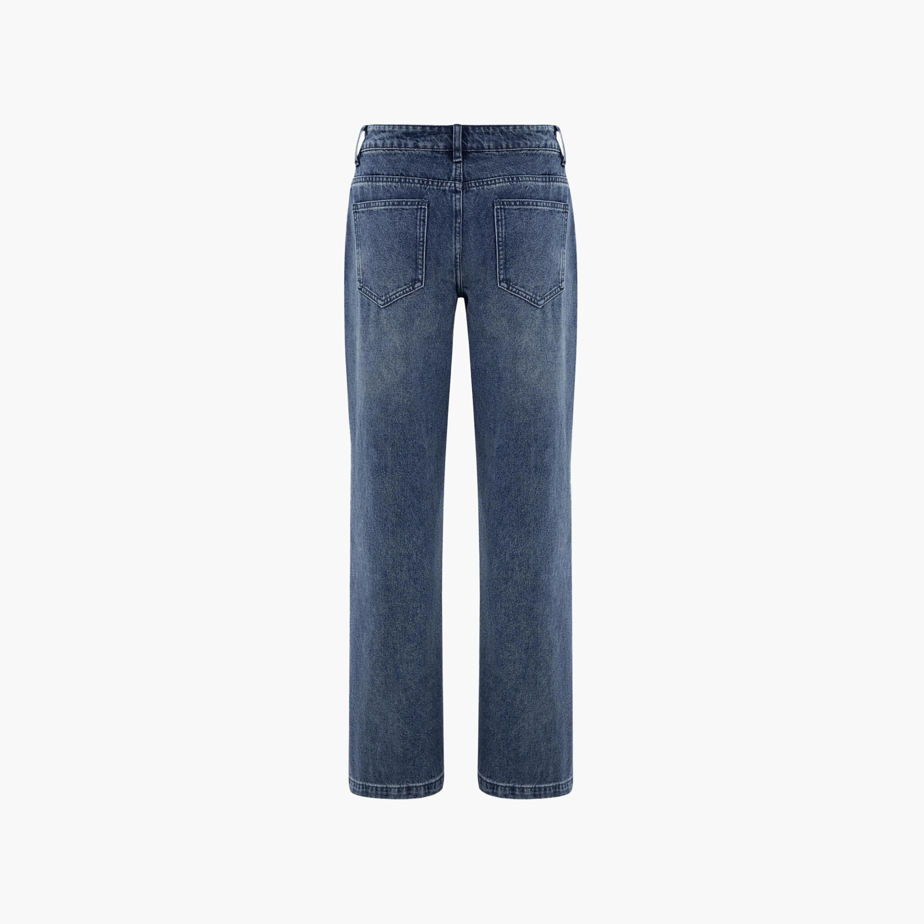بنطال جينز نسائي بقصة مستقيمة باللون الأزرق من ليتشي-women-clothing-bottoms-jeans-image-6