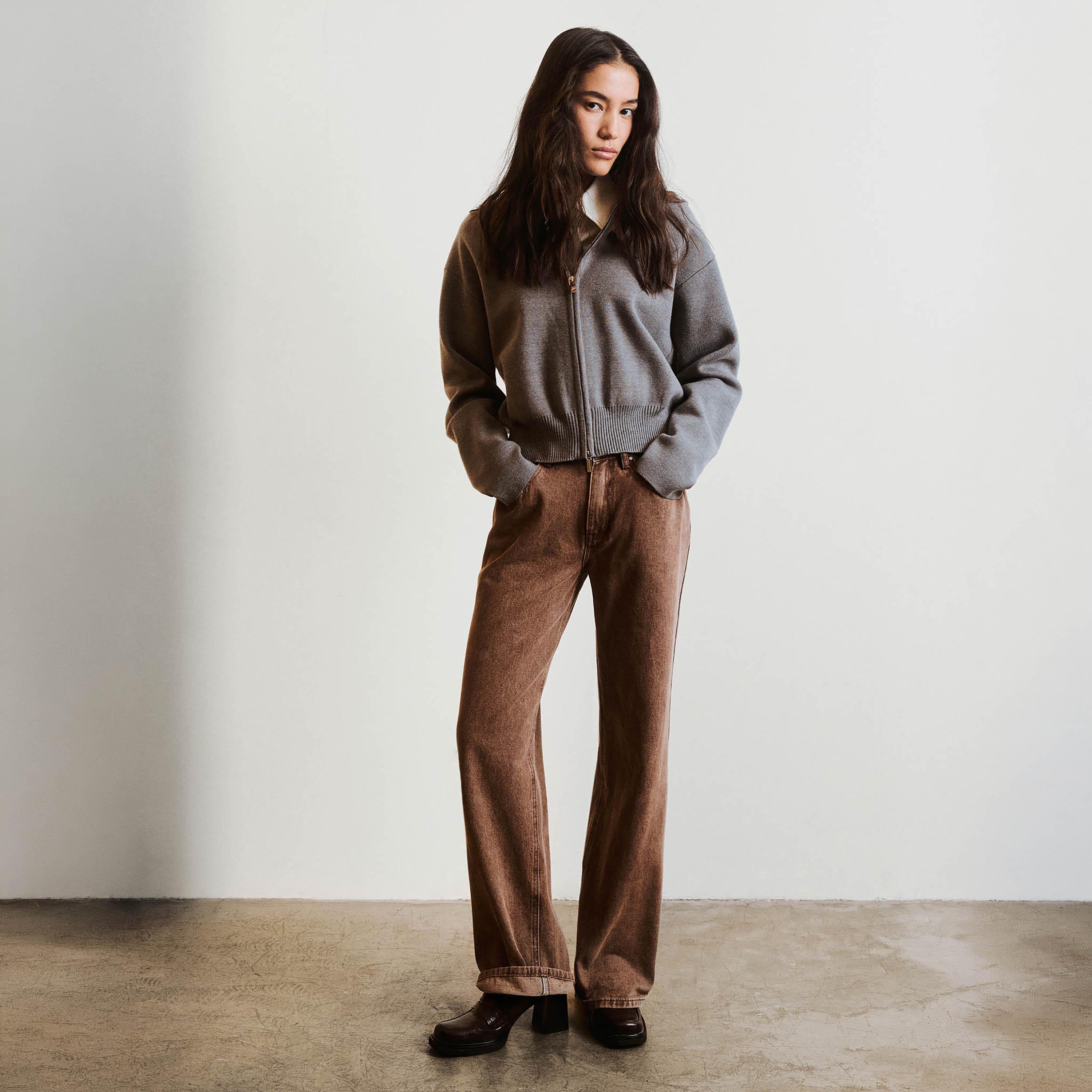 بنطال جينز قطن نسائي بقصة مستقيمة من ليتشي-women-clothing-bottoms-jeans-image-3