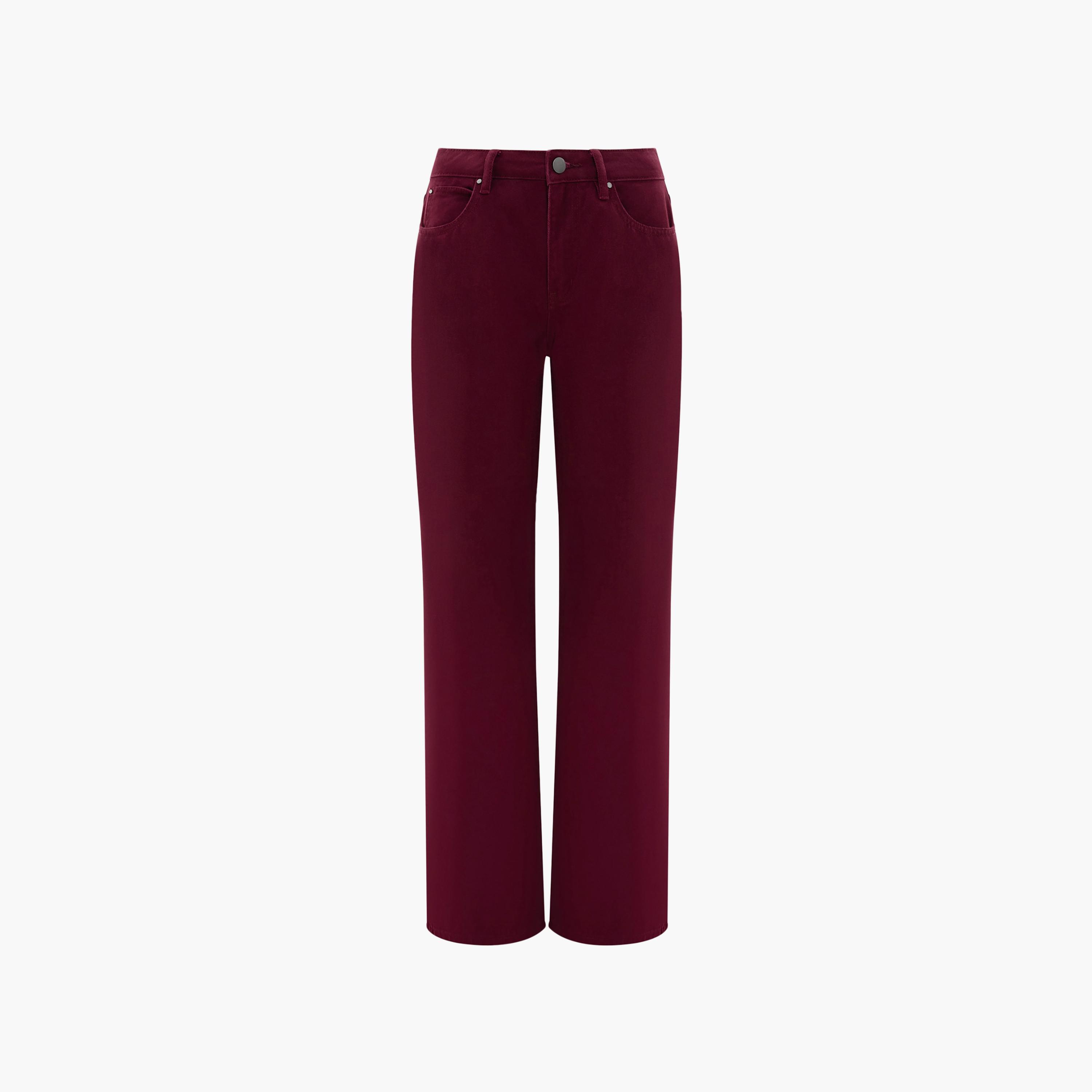 بنطال جينز قطن نسائي بقصة مستقيمة من ليتشي-women-clothing-bottoms-jeans-image-4