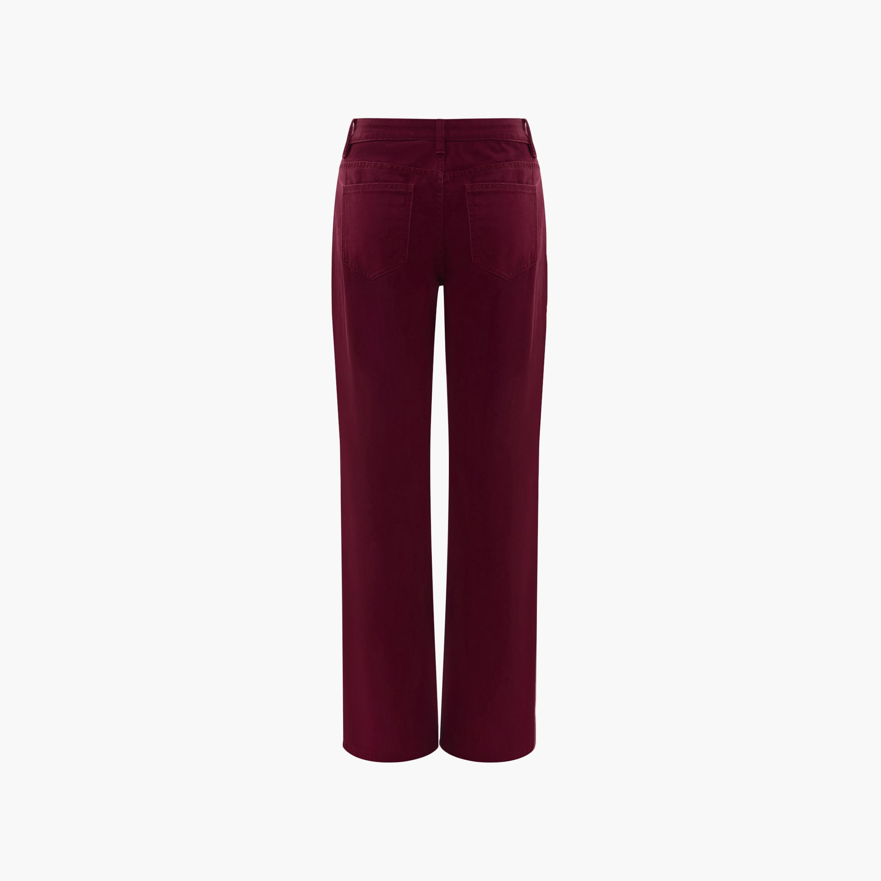 بنطال جينز قطن نسائي بقصة مستقيمة من ليتشي-women-clothing-bottoms-jeans-image-5
