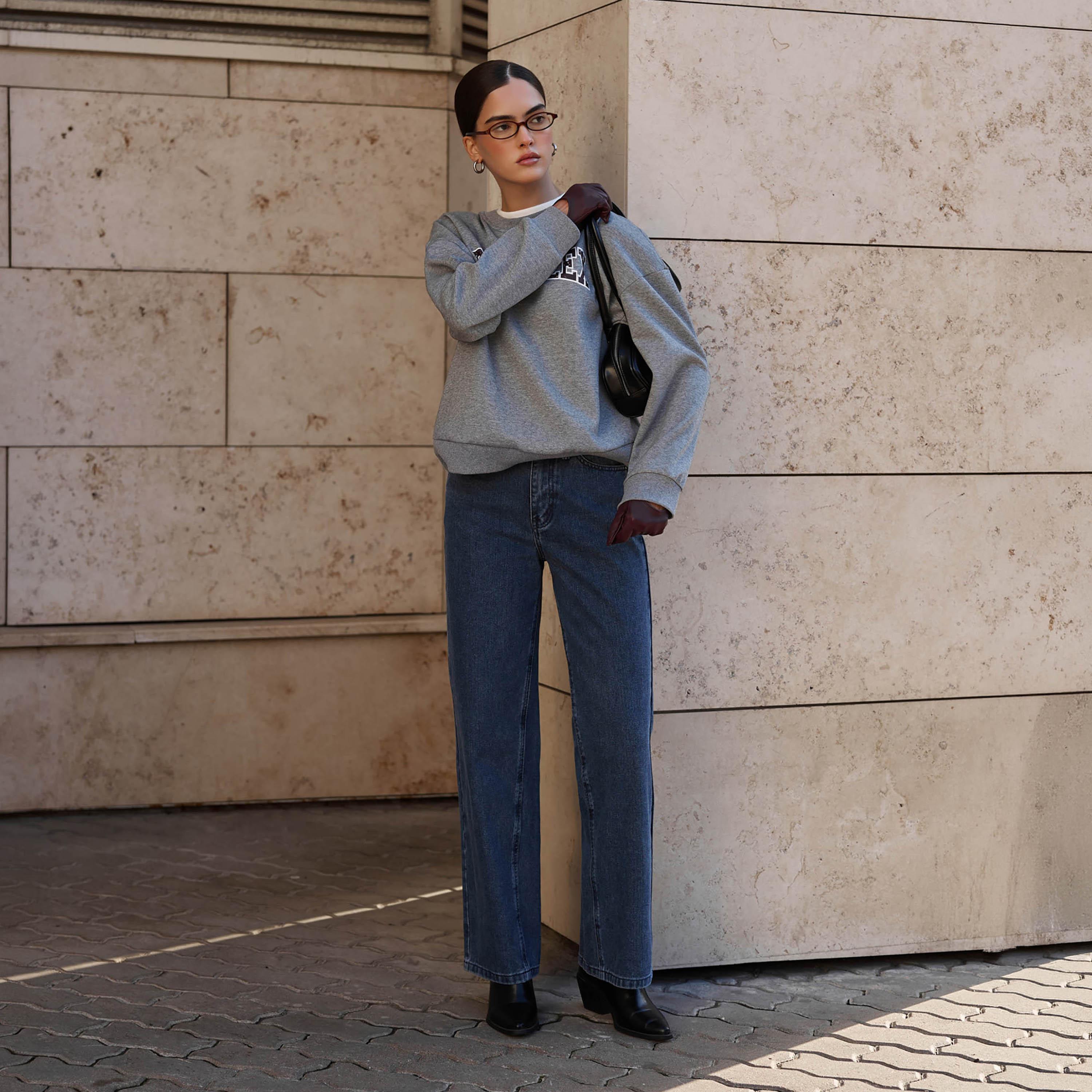 بنطال جينز نسائي بقصة مستقيمة باللون الأزرق من ليتشي-women-clothing-bottoms-jeans-image-3