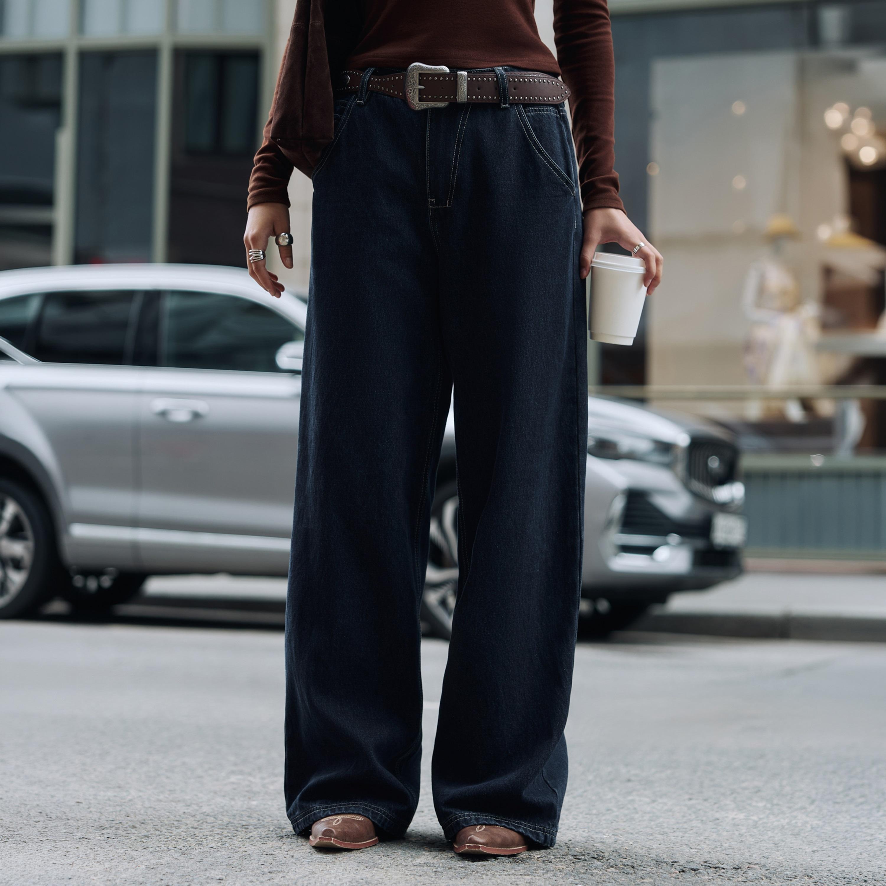 بنطلون جينز أزرق للنساء من ليتشي-women-clothing-bottoms-jeans-image-1