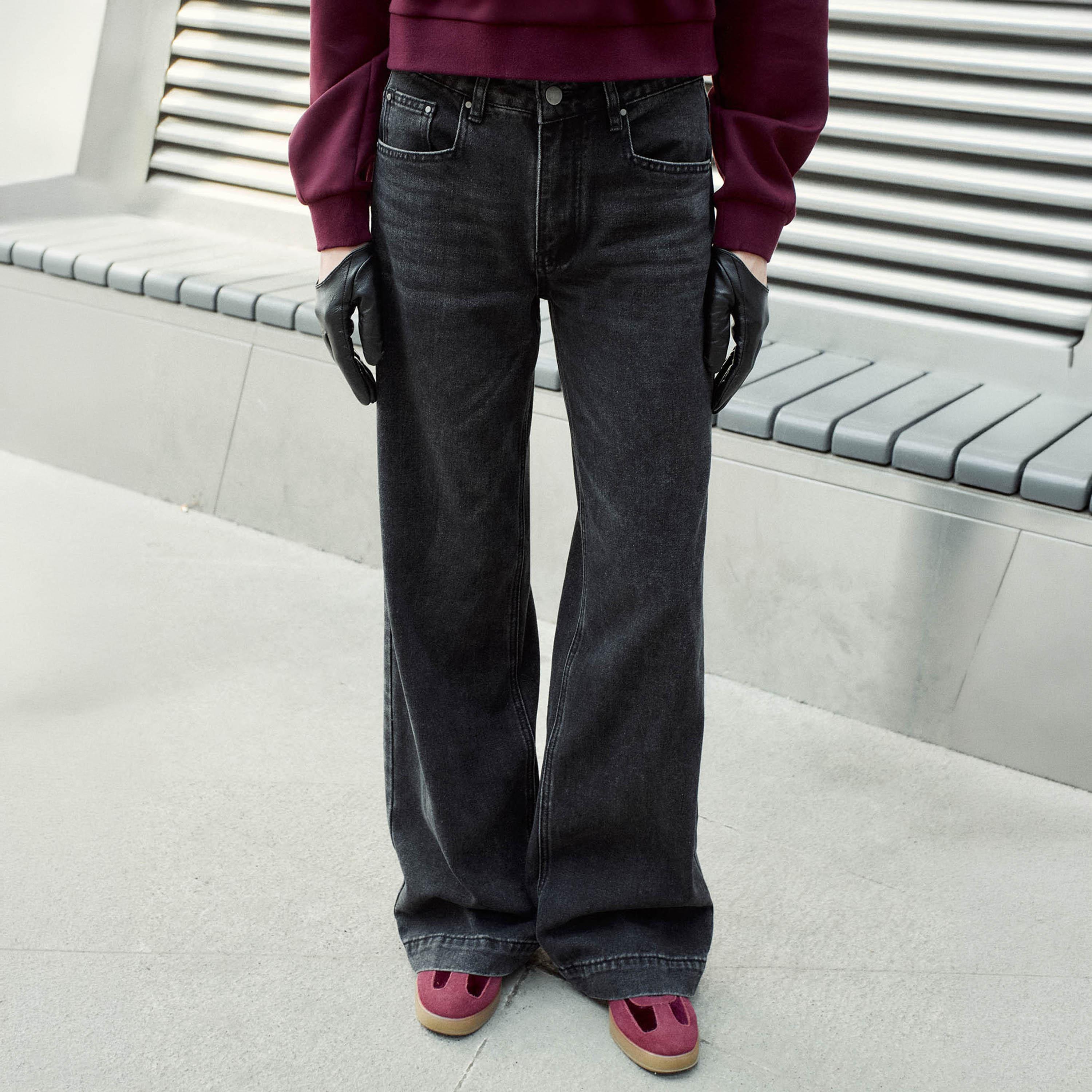 بنطلون جينز رمادي للنساء من ليتشي-women-clothing-bottoms-jeans-image-1