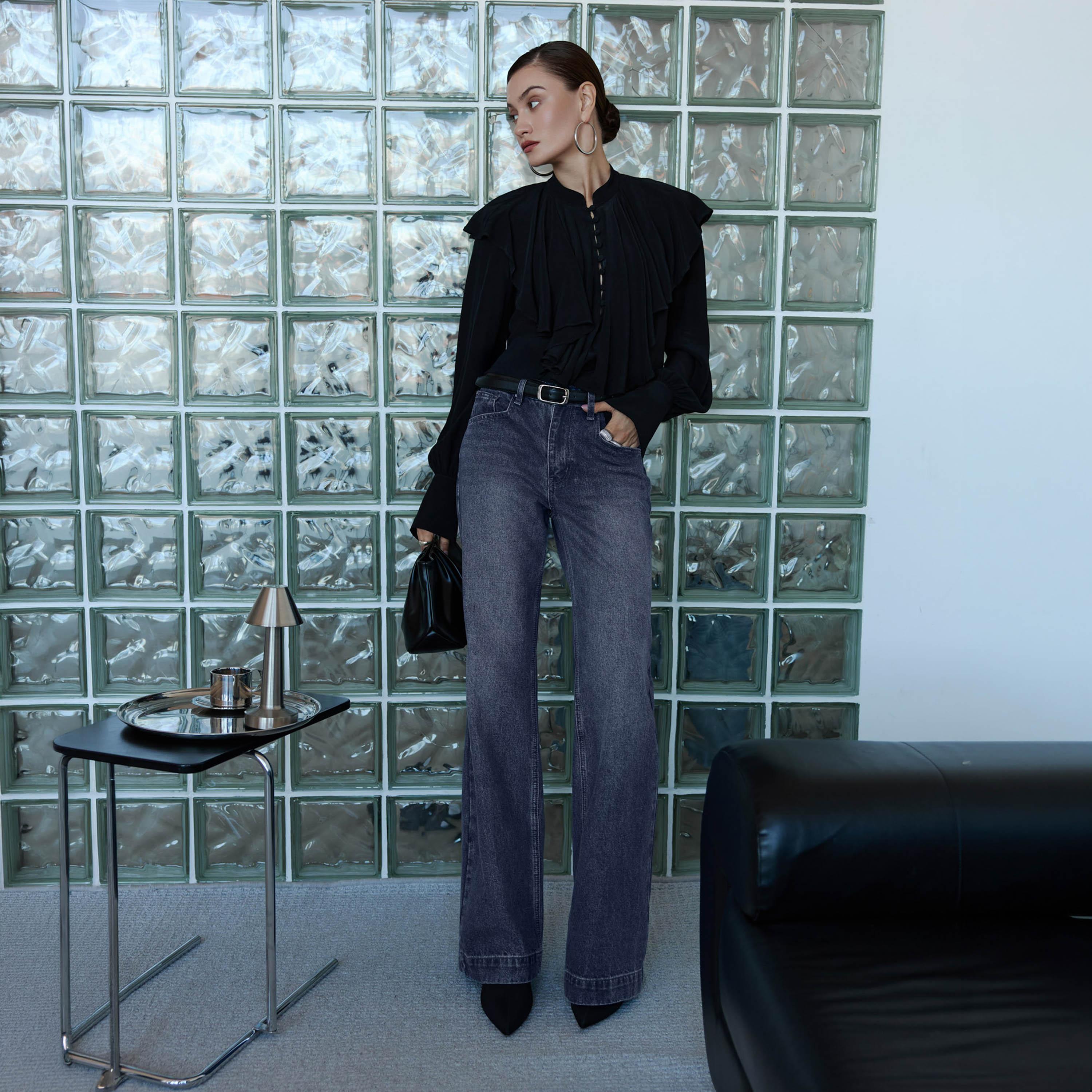 بنطلون جينز أزرق للنساء من ليتشي-women-clothing-bottoms-jeans-image-2