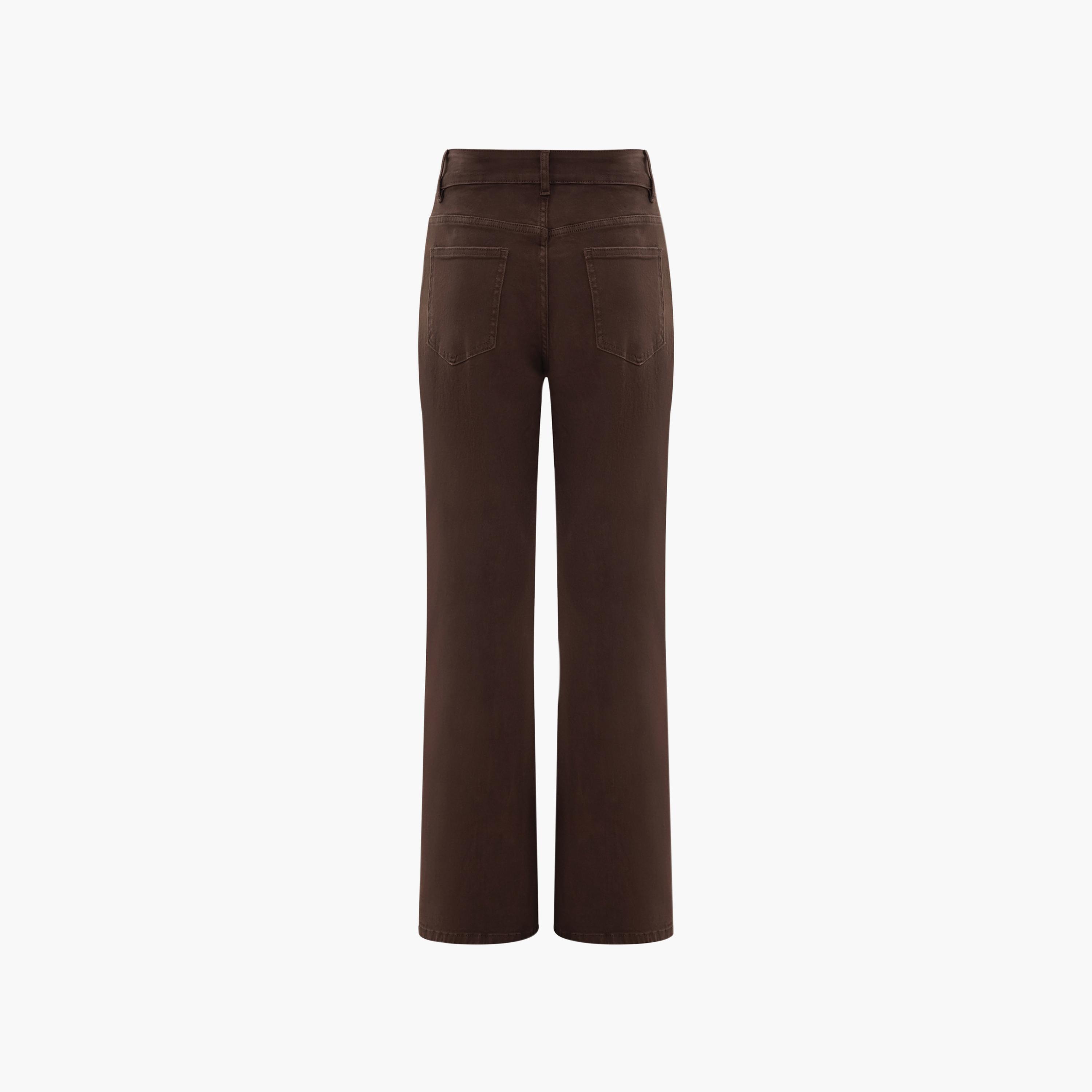 بنطلون جينز قطن ستريتش بني للنساء من ليتشي-women-clothing-bottoms-jeans-image-6