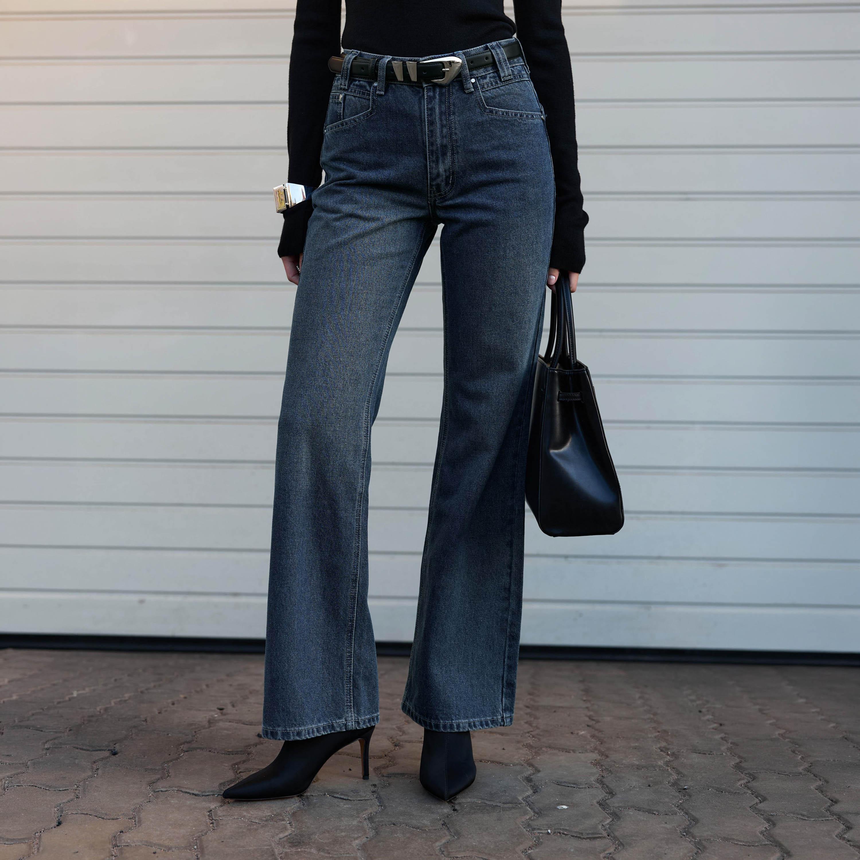بنطلون جينز أزرق للنساء من ليتشي-women-clothing-bottoms-jeans-image-1