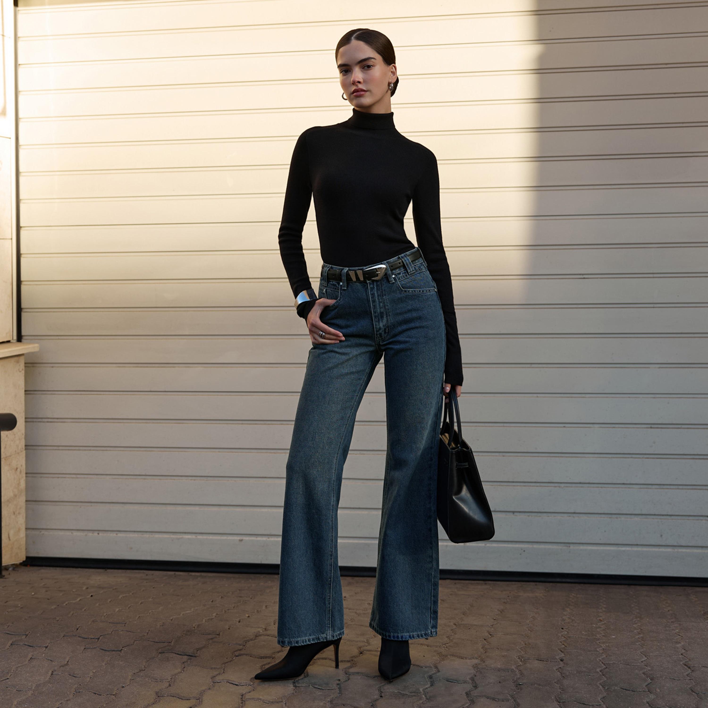 بنطلون جينز أزرق للنساء من ليتشي-women-clothing-bottoms-jeans-image-2