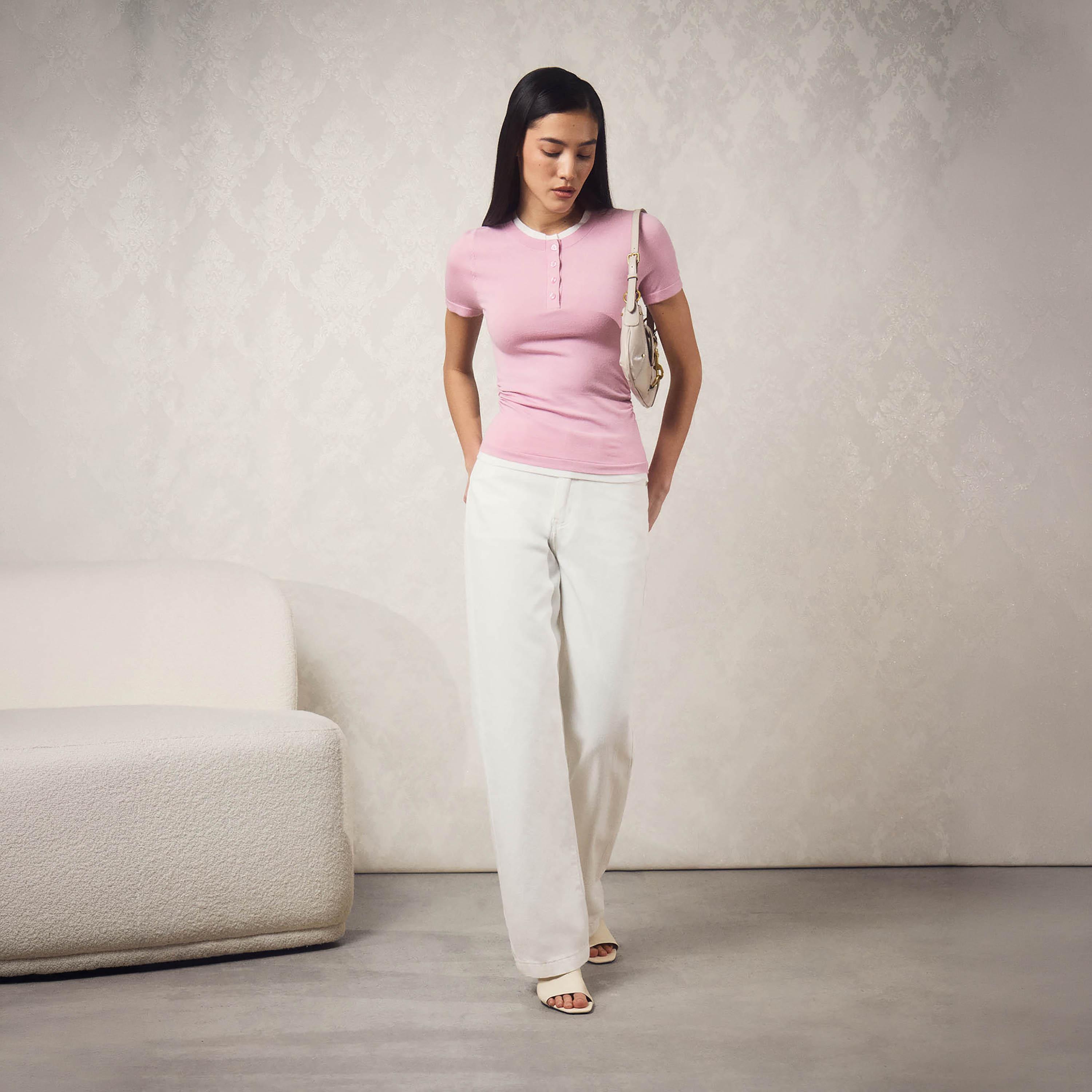 بنطال جينز نسائي بقصة مستقيمة باللون الأبيض من ليتشي-women-clothing-bottoms-jeans-image-4