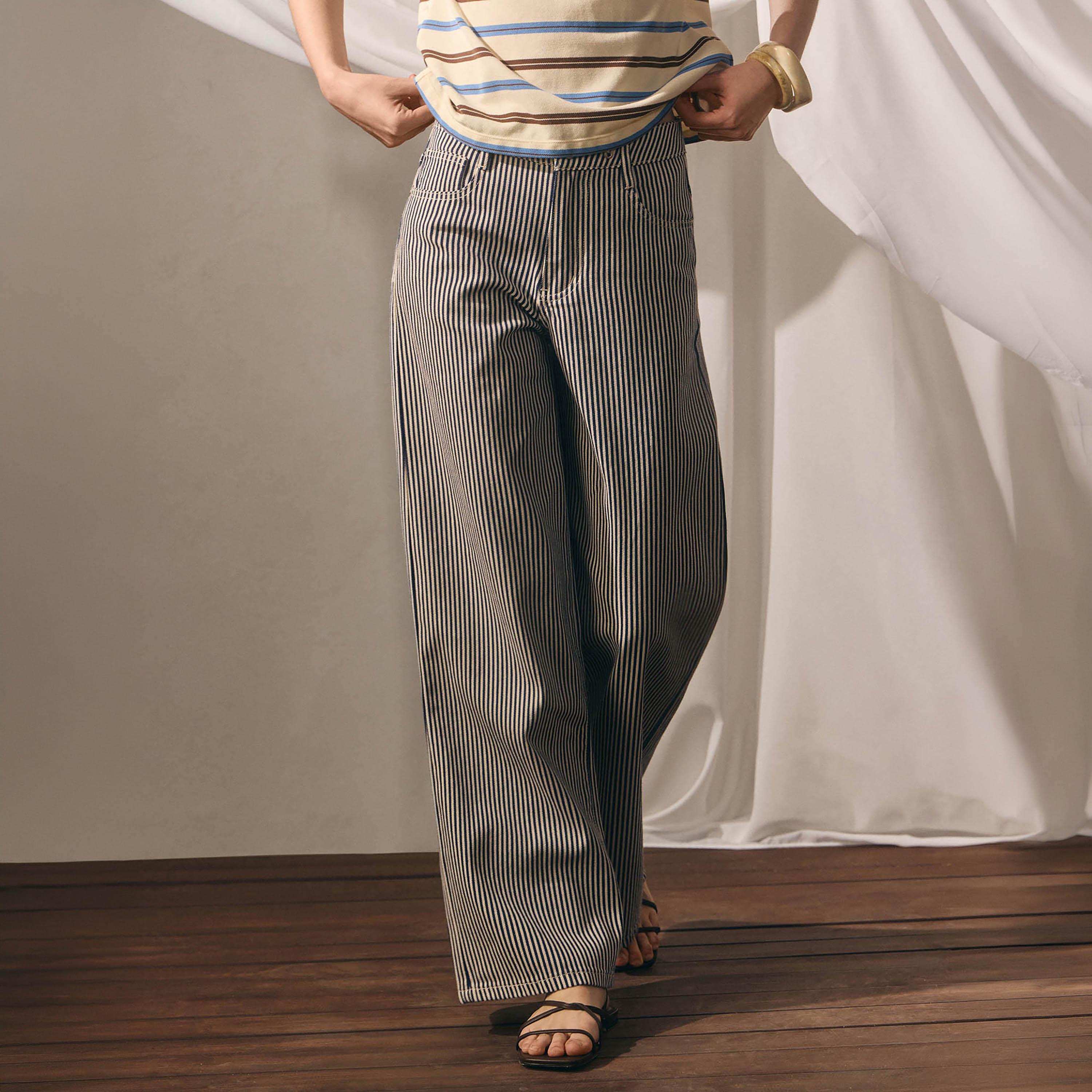 بنطال جينز نسائي بقصة مريحة (ريلاكسد) مخطط من ليتشي-women-clothing-bottoms-jeans-image-2