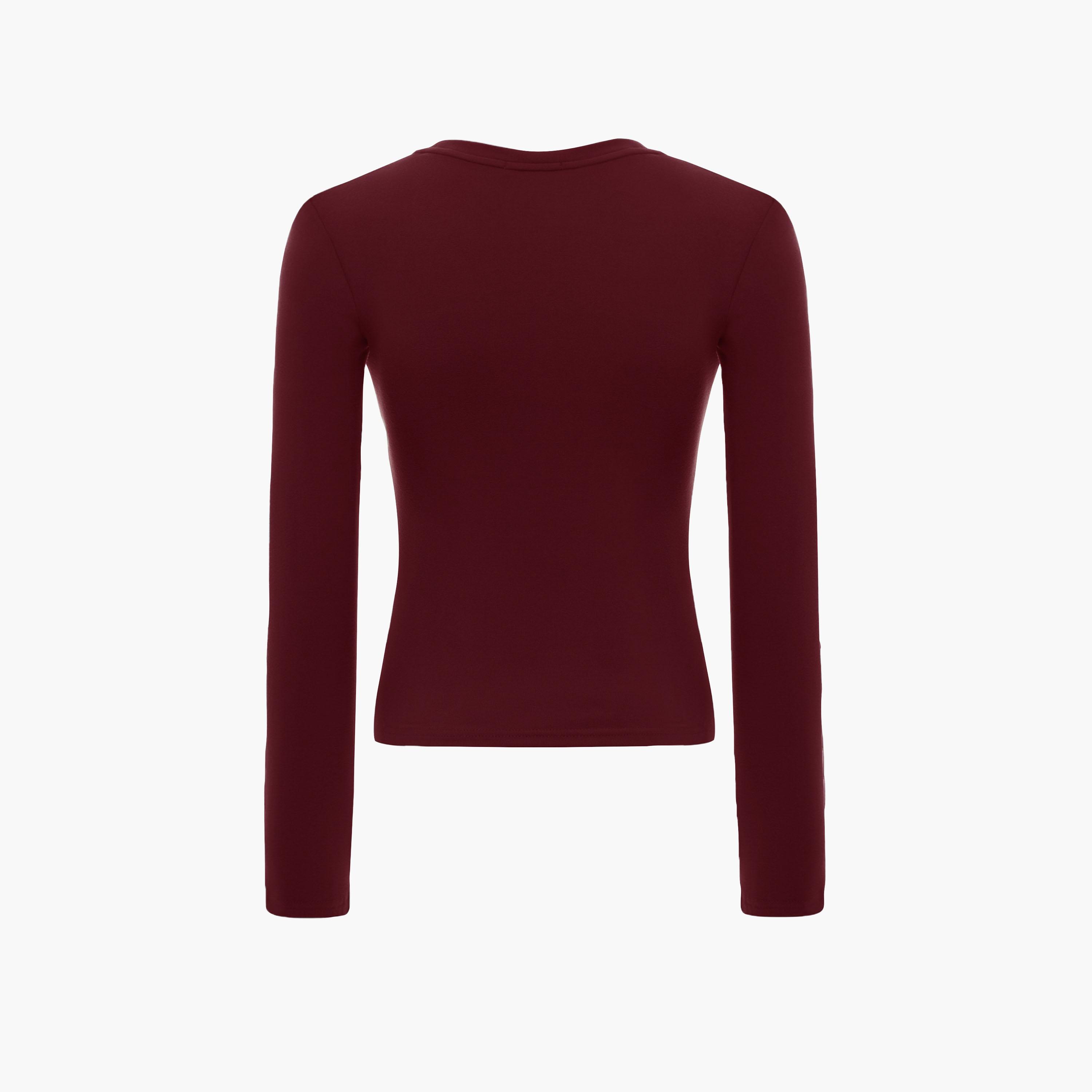 Lichi Stretch Jersey Maroon Women's Top-women-clothing-shirtsandblouses-blouses-image-5