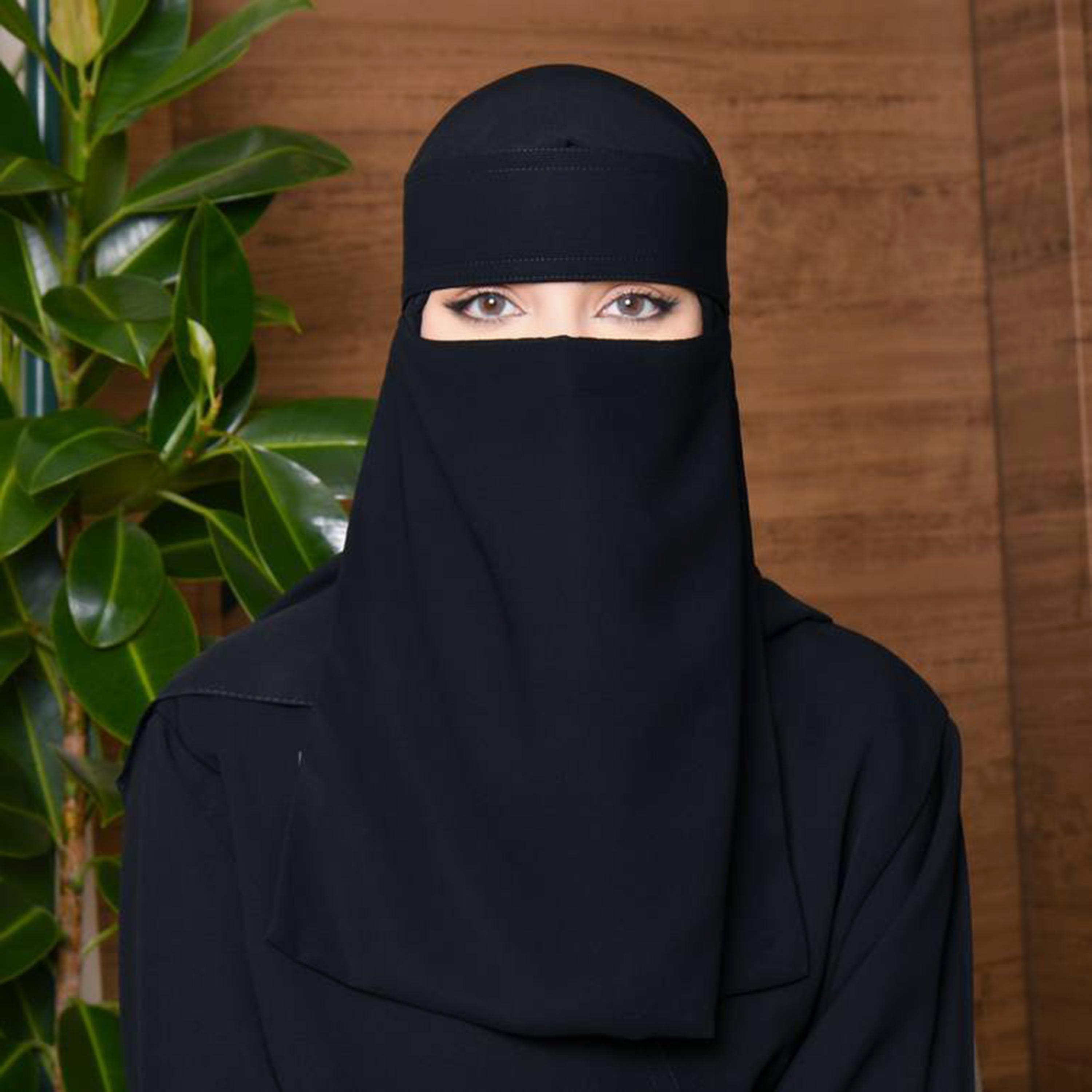 Beyond Abaya Black Silk Women's Niqab with Tie Closure-women-arabicclothing-headscarf-niqab-image-1