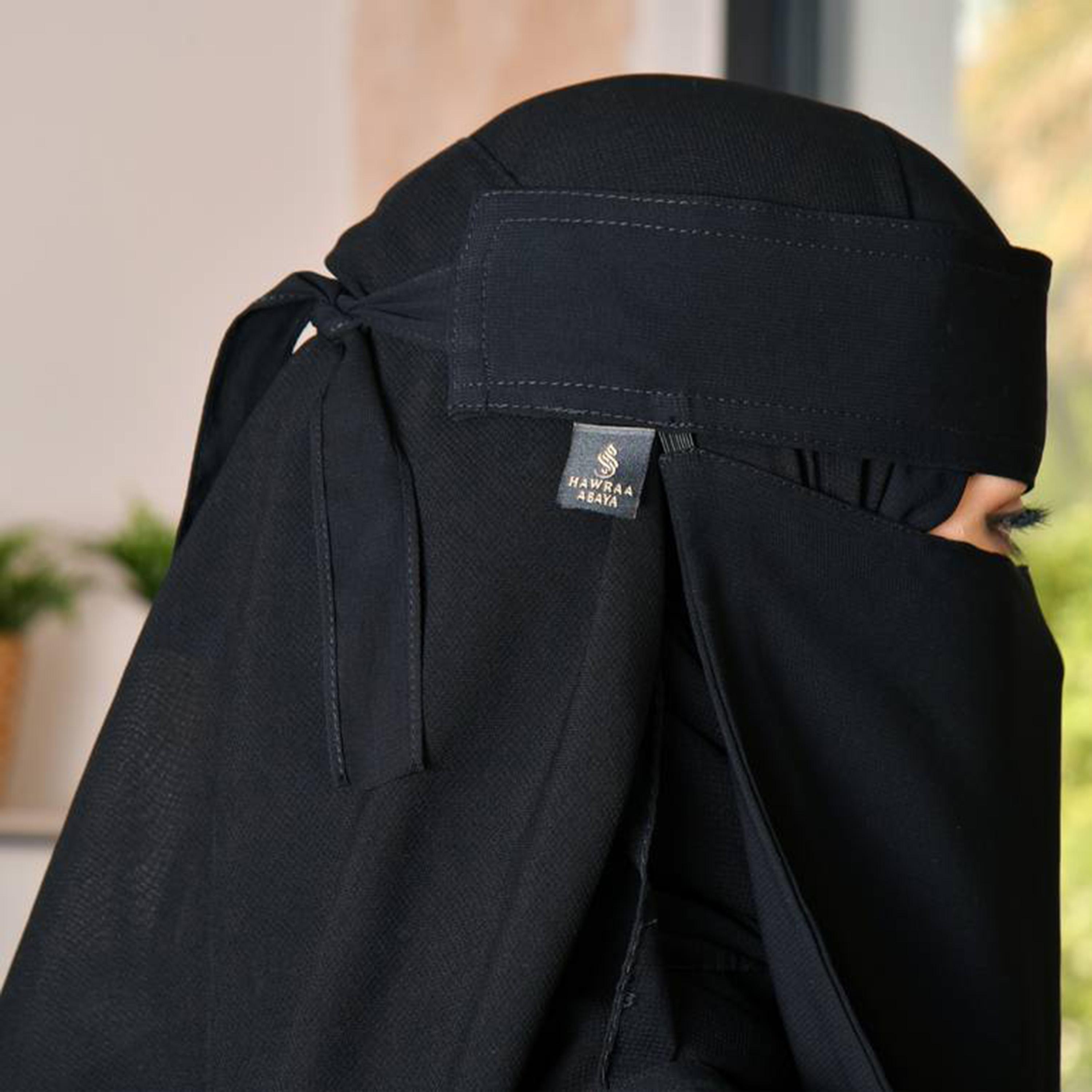 Beyond Abaya Black Silk Women's Niqab with Tie Closure-women-arabicclothing-headscarf-niqab-image-3